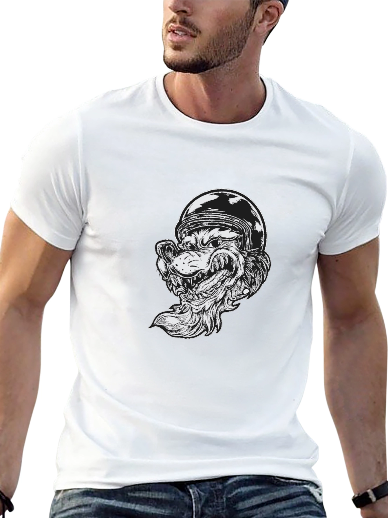 Wolf Rider Graphic Tee - Black