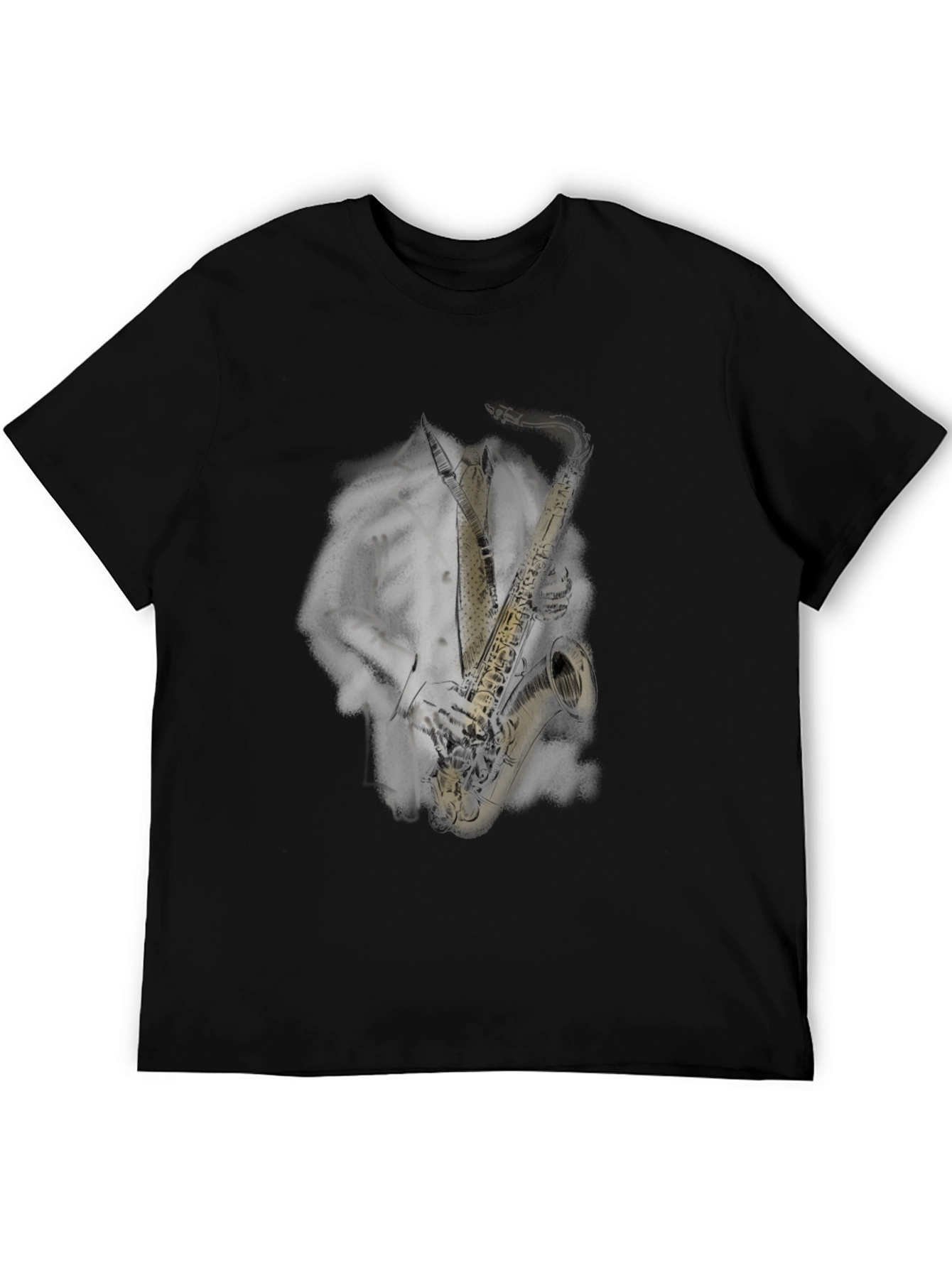 Cool Saxophone Player Black T-Shirt
