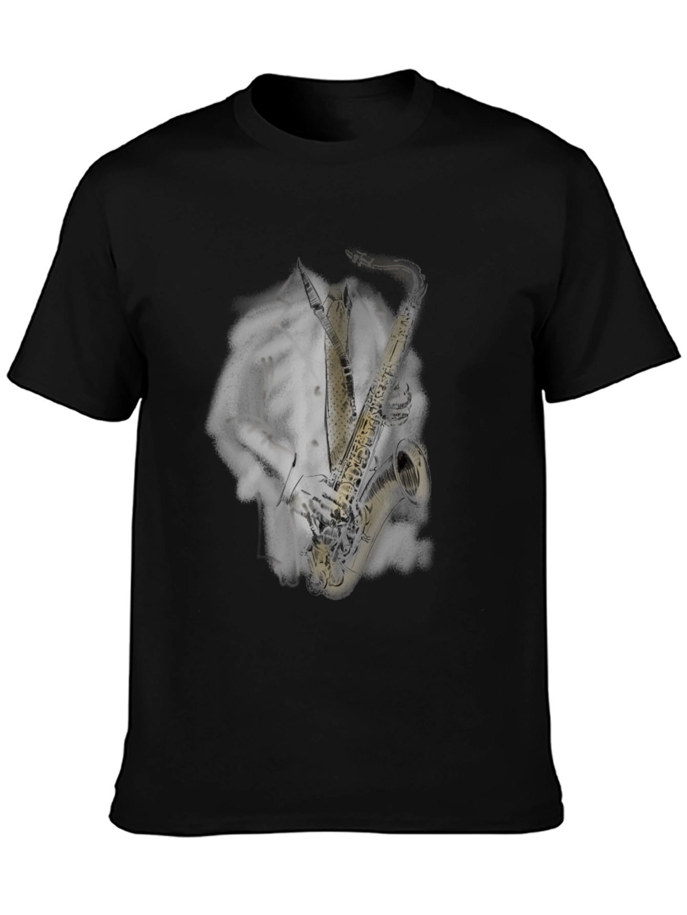 Cool Saxophone Player Black T-Shirt
