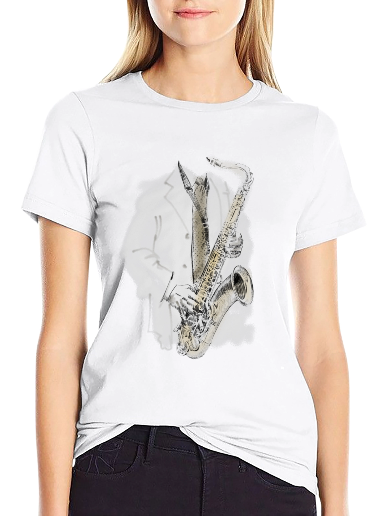 Cool Saxophone Player Black T-Shirt