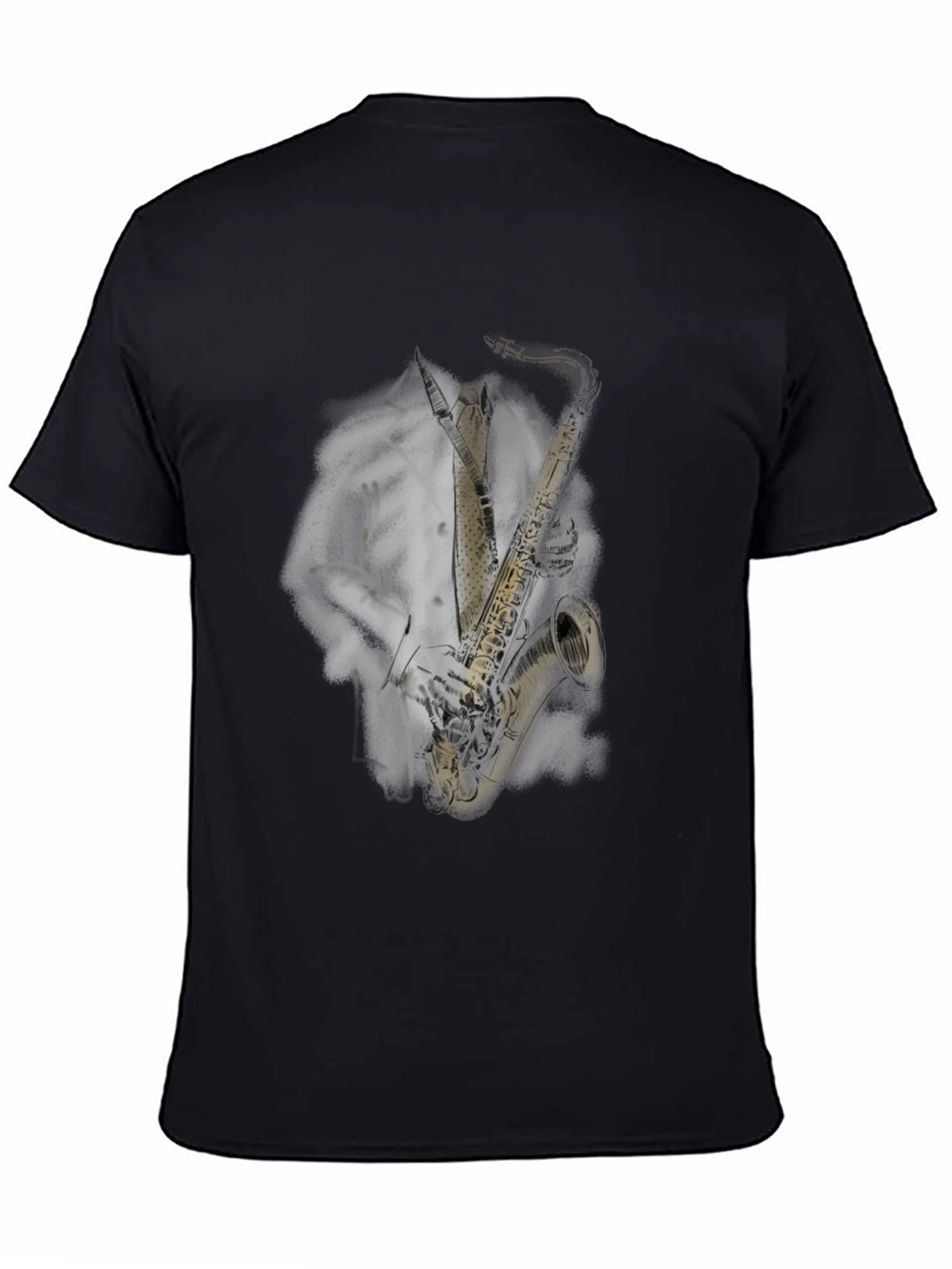 Cool Saxophone Player Black T-Shirt
