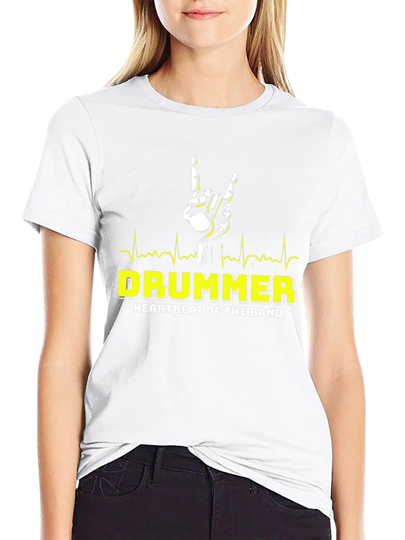 Drummer Heartbeat Band T-Shirt - Rock On!