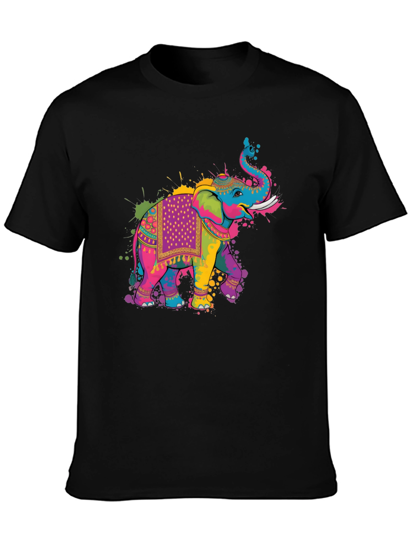 Colorful Elephant Graphic T-Shirt