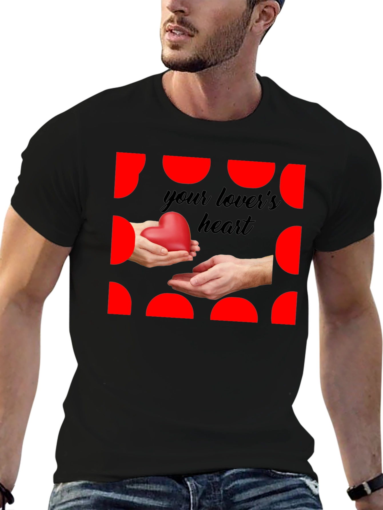 Lovers Heart Graphic Tee - Black