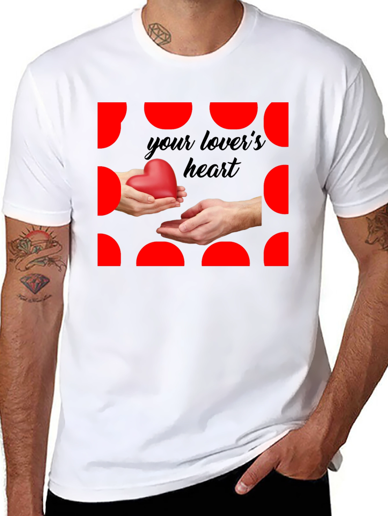 Lovers Heart Graphic Tee - Black
