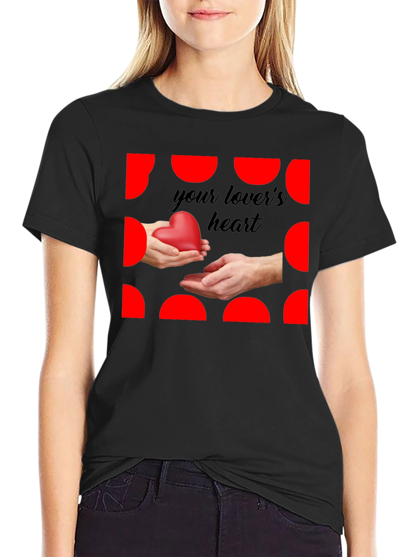 Lovers Heart Graphic Tee - Black
