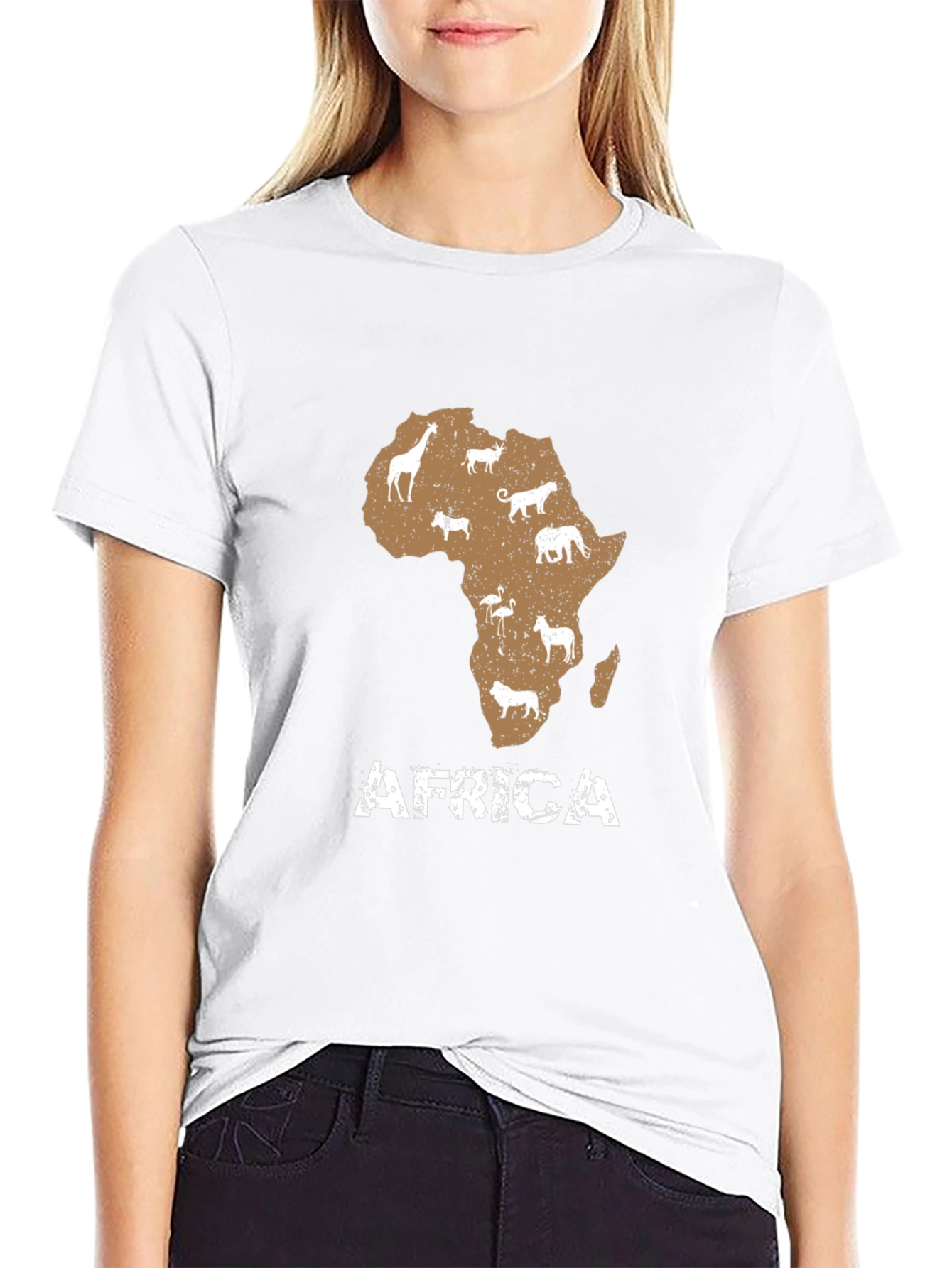 Africa Map Graphic T-Shirt - Animal Continent Tee