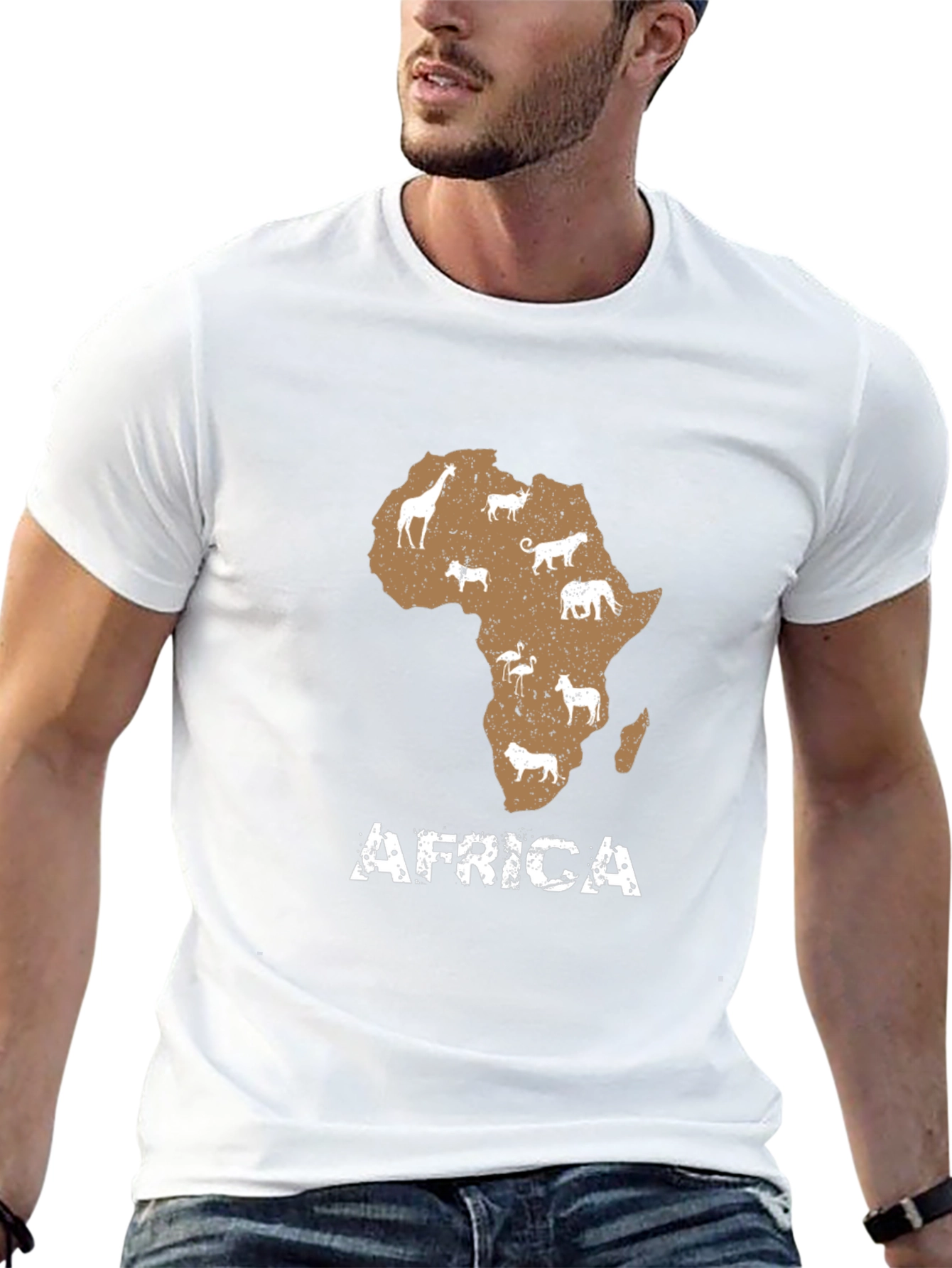 Africa Map Graphic T-Shirt - Animal Continent Tee