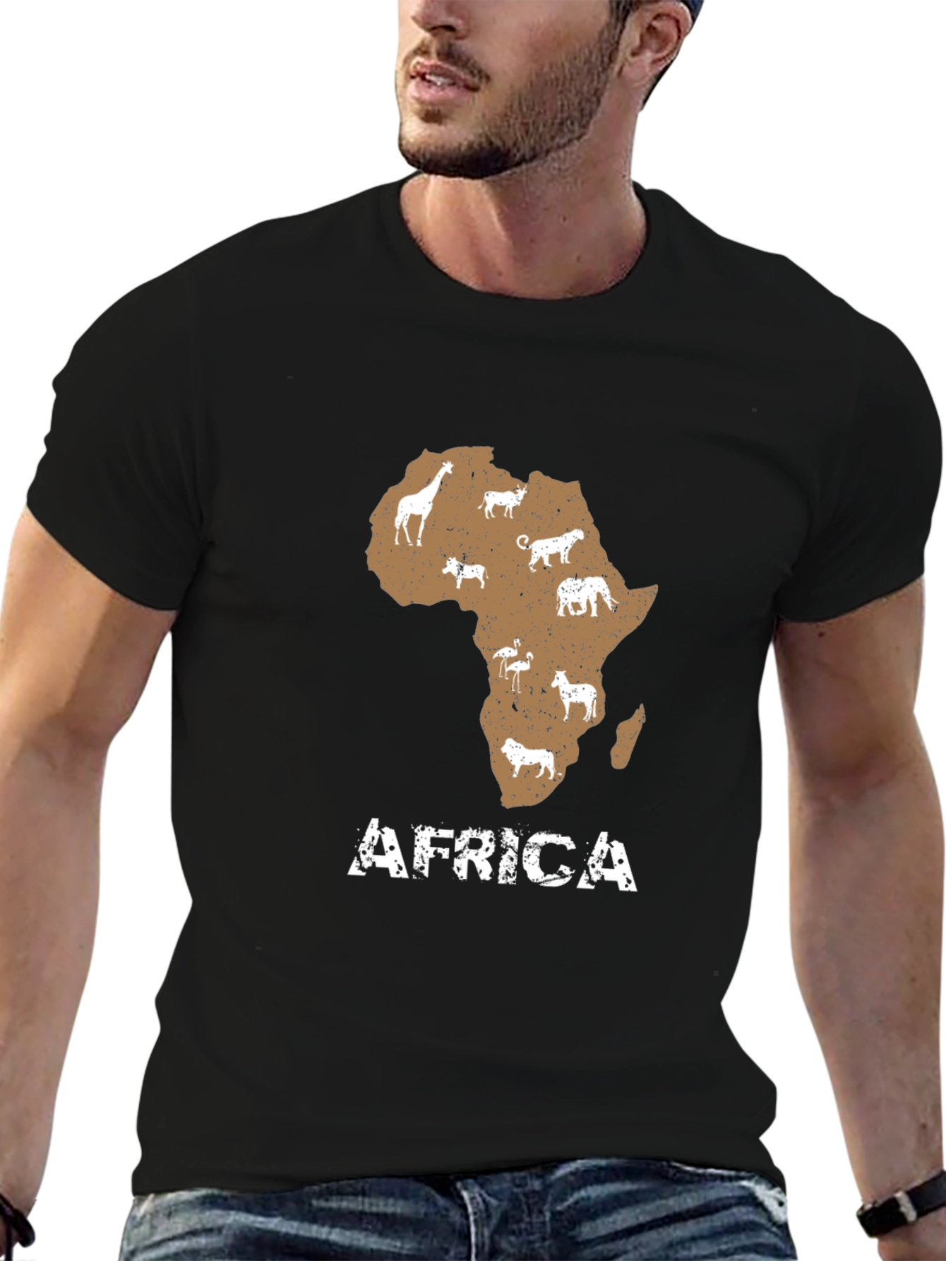 Africa Map Graphic T-Shirt - Animal Continent Tee
