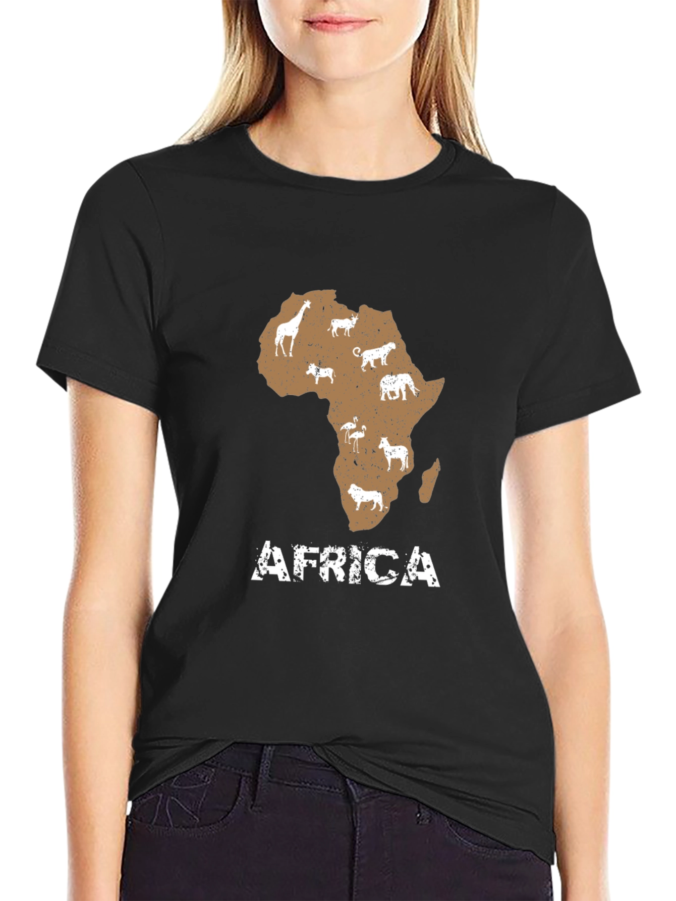 Africa Map Graphic T-Shirt - Animal Continent Tee