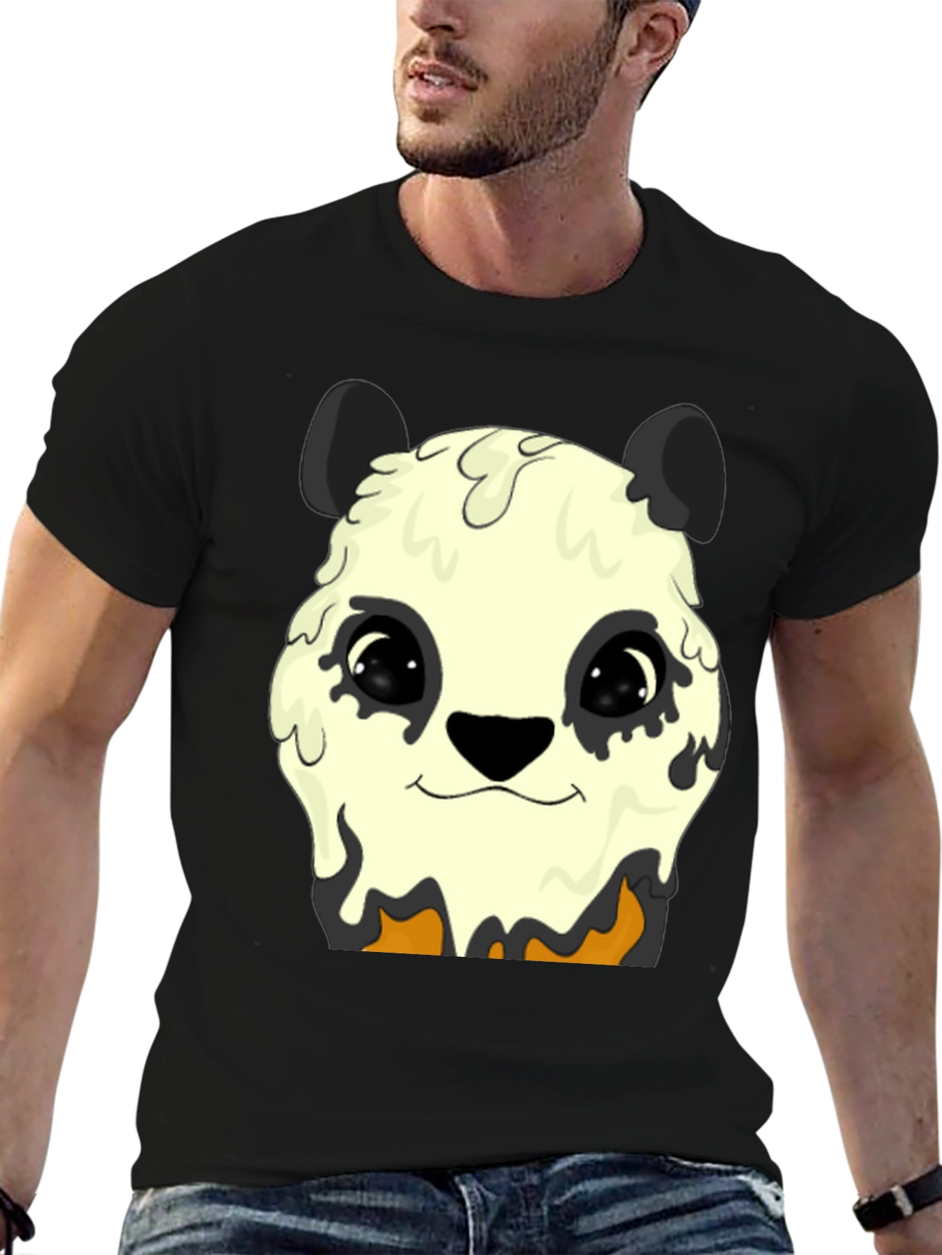 Melting Panda Graphic Tee - Trendy Animal Print Shirt