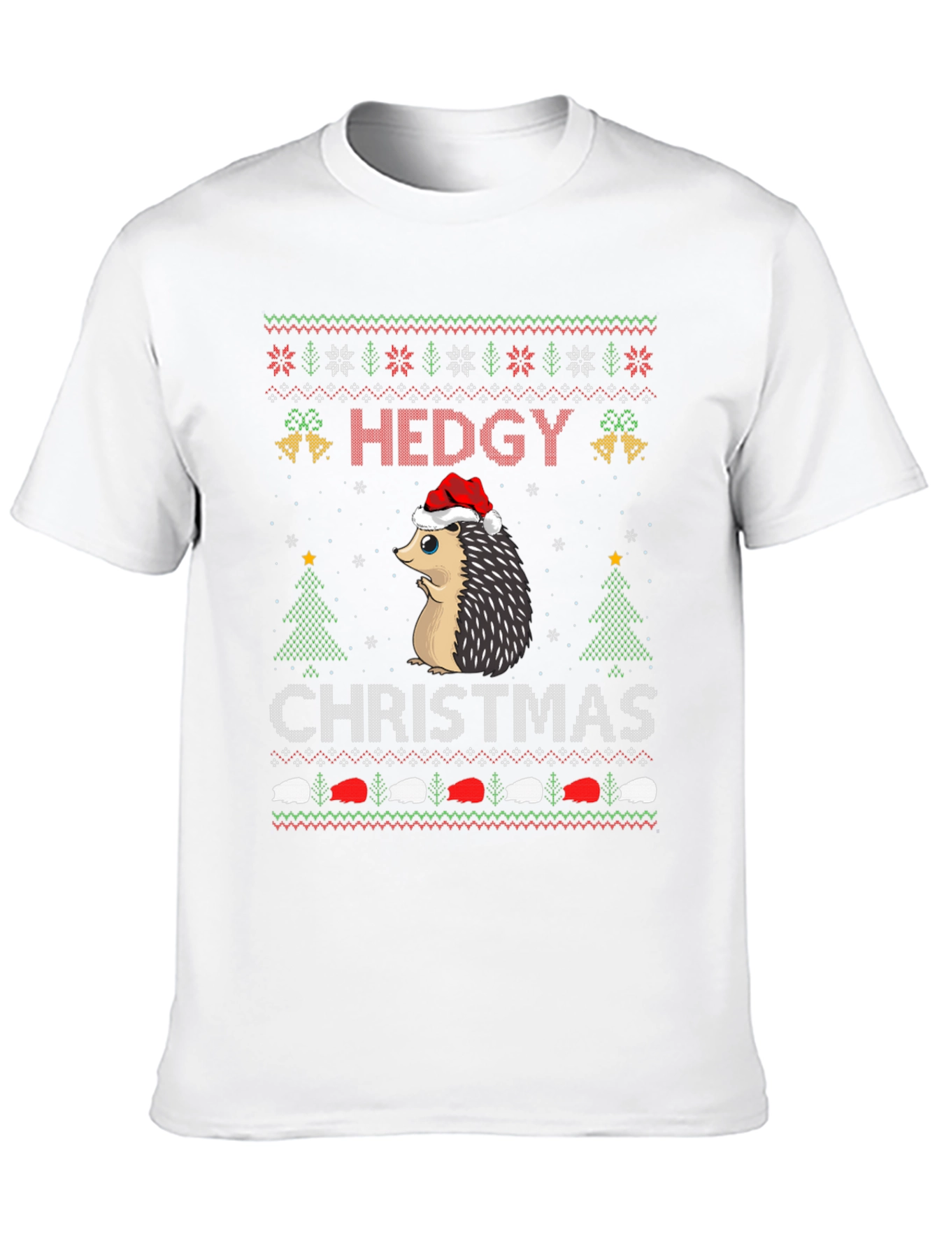 Hedgy Christmas T-Shirt - Ugly Sweater Style