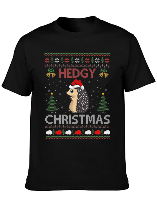 Hedgy Christmas T-Shirt - Ugly Sweater Style