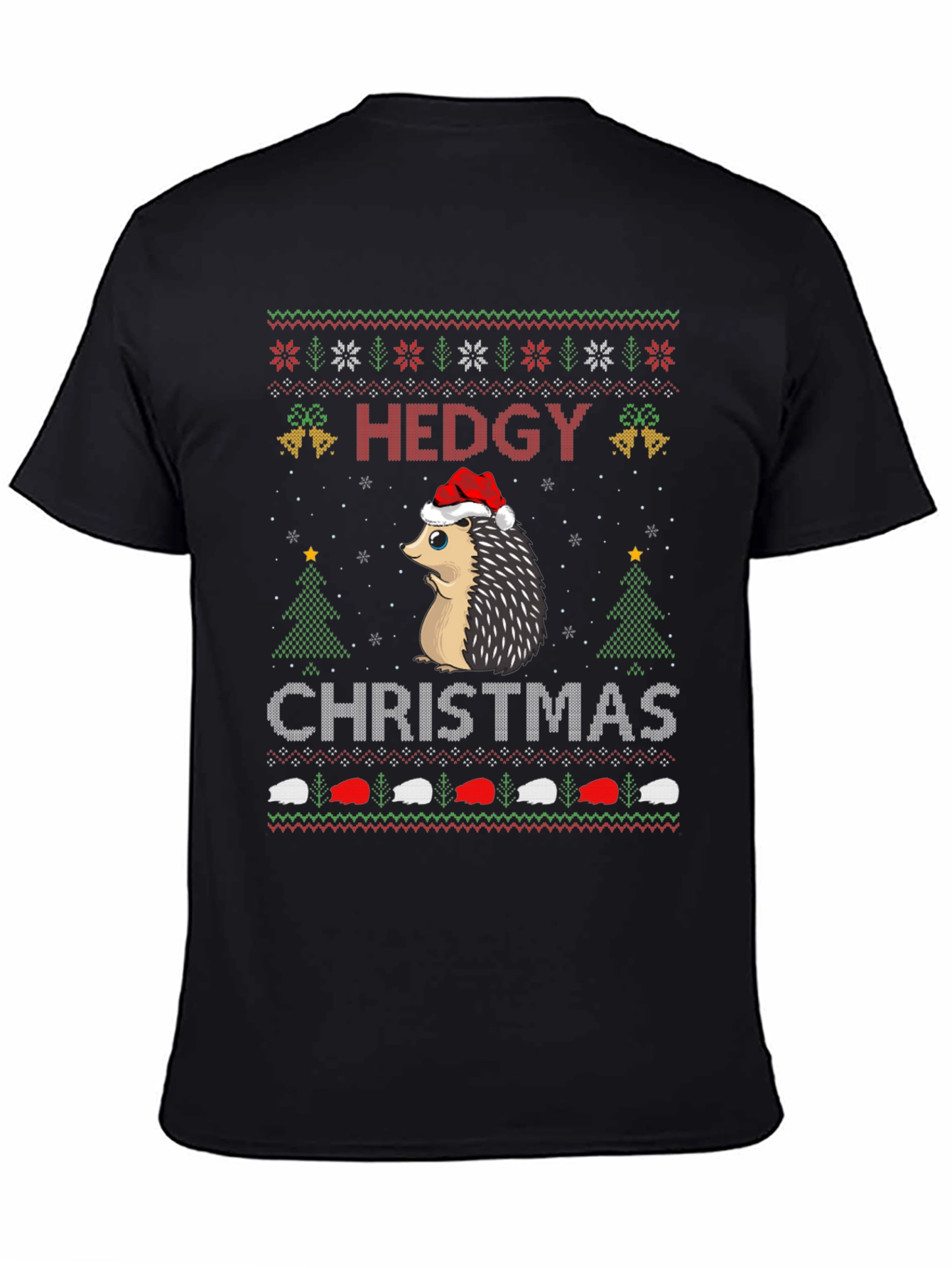 Hedgy Christmas T-Shirt - Ugly Sweater Style