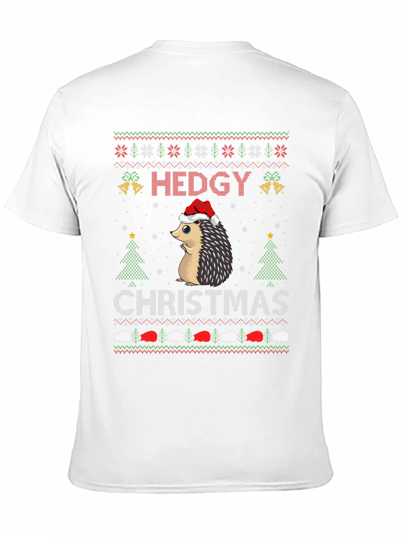 Hedgy Christmas T-Shirt - Ugly Sweater Style