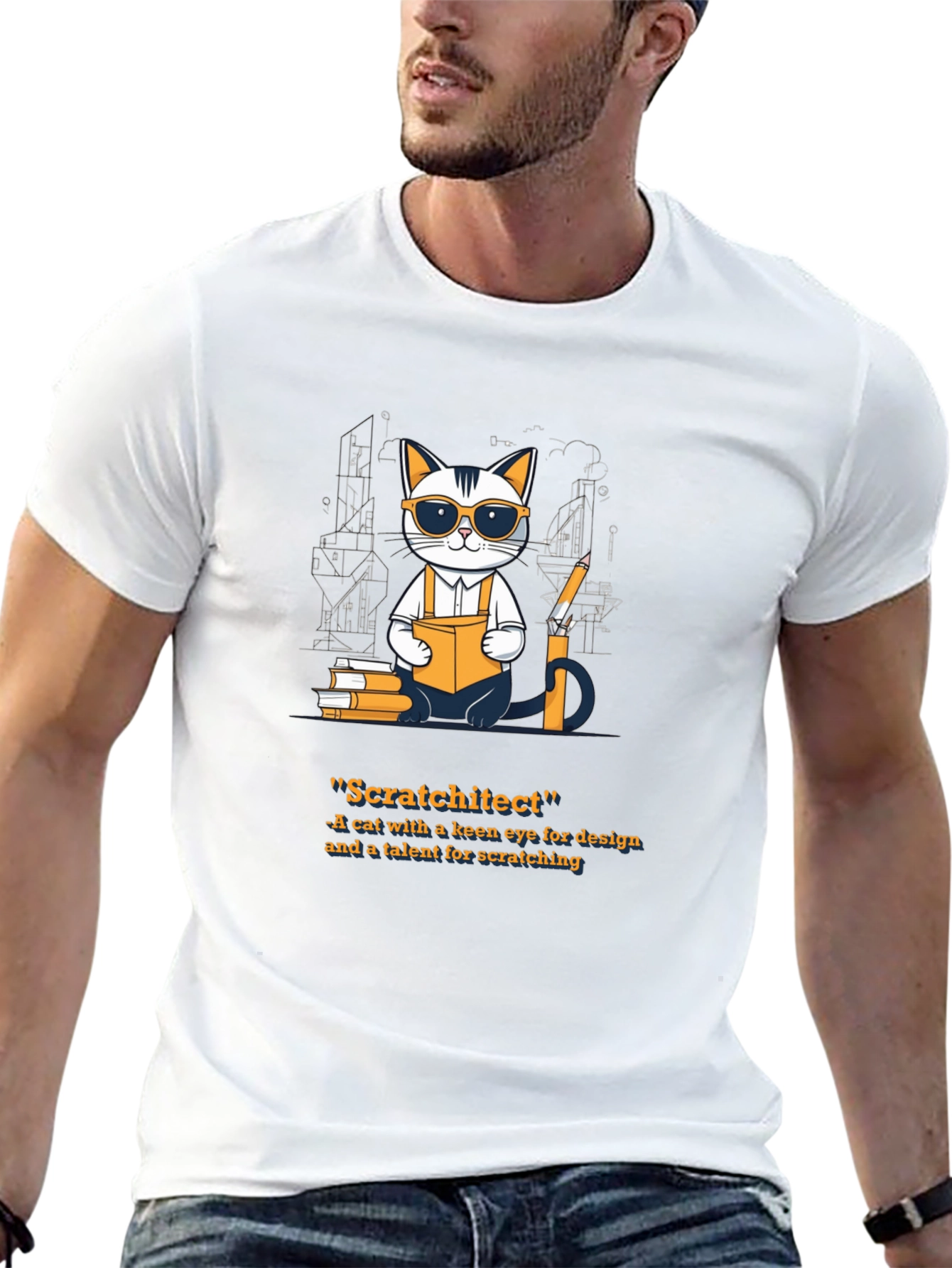 Scratchitect T-Shirt - Cat Architect Design