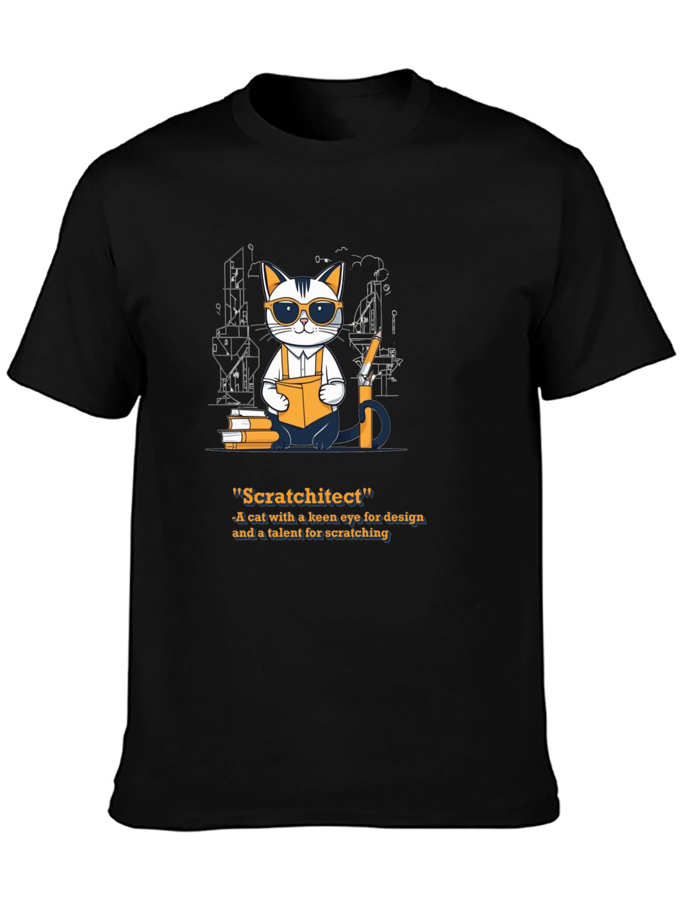 Scratchitect T-Shirt - Cat Architect Design