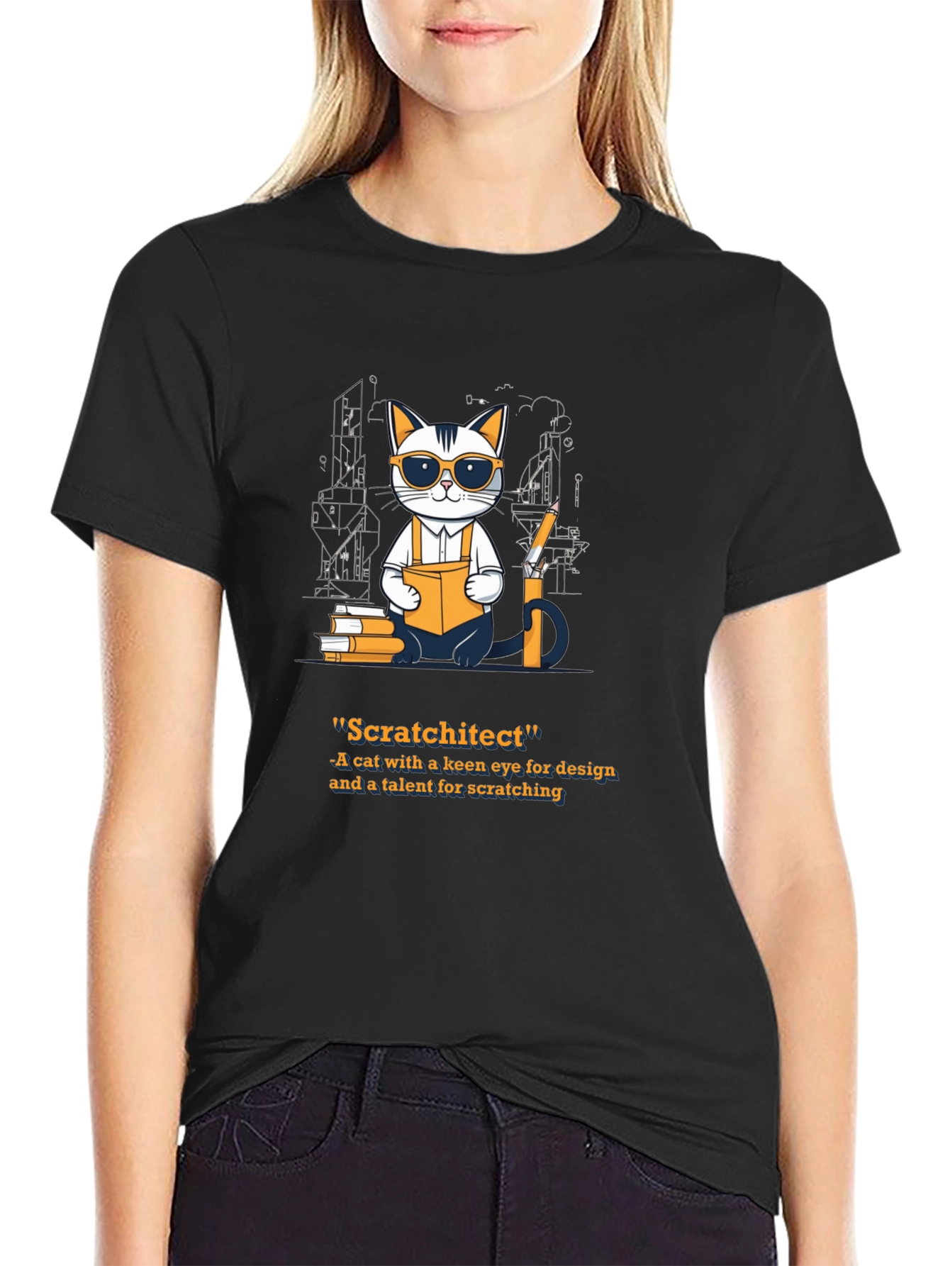 Scratchitect T-Shirt - Cat Architect Design