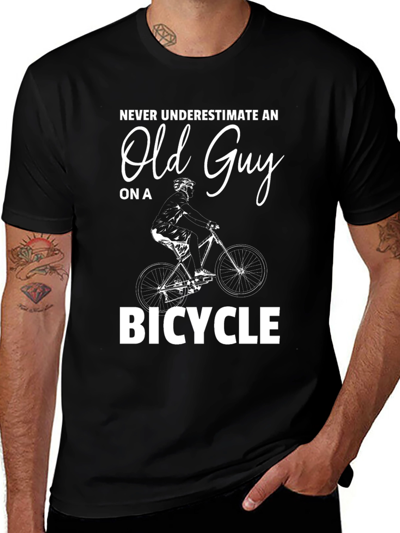 Never Underestimate an Old Guy on a Bicycle T-Shirt
