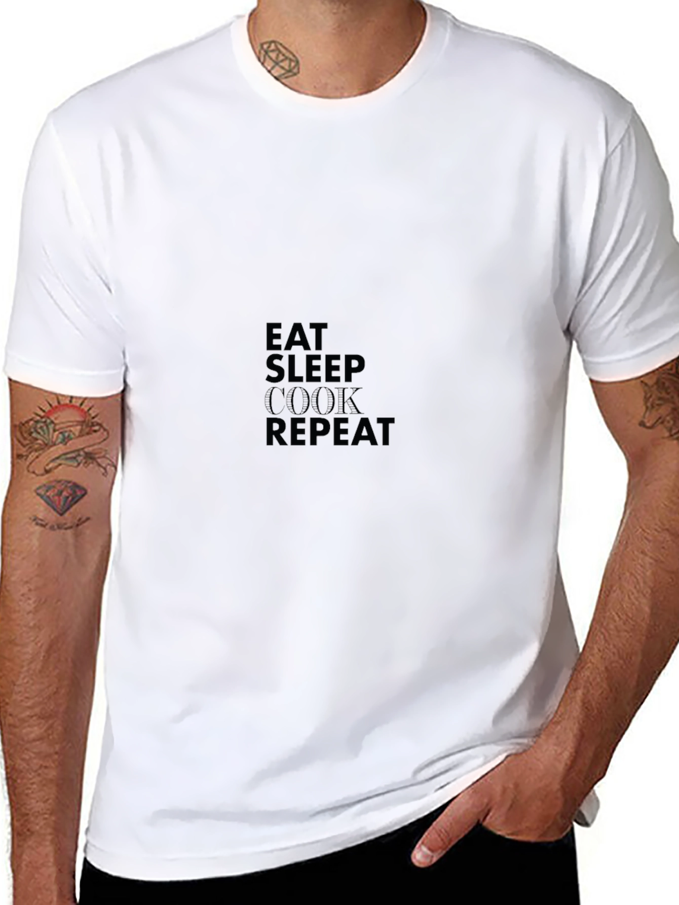 Eat Sleep Cook Repeat Black T-Shirt