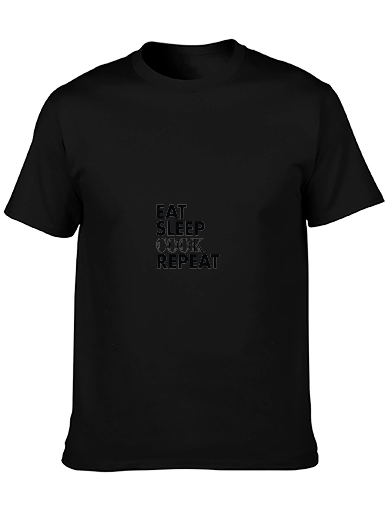 Eat Sleep Cook Repeat Black T-Shirt