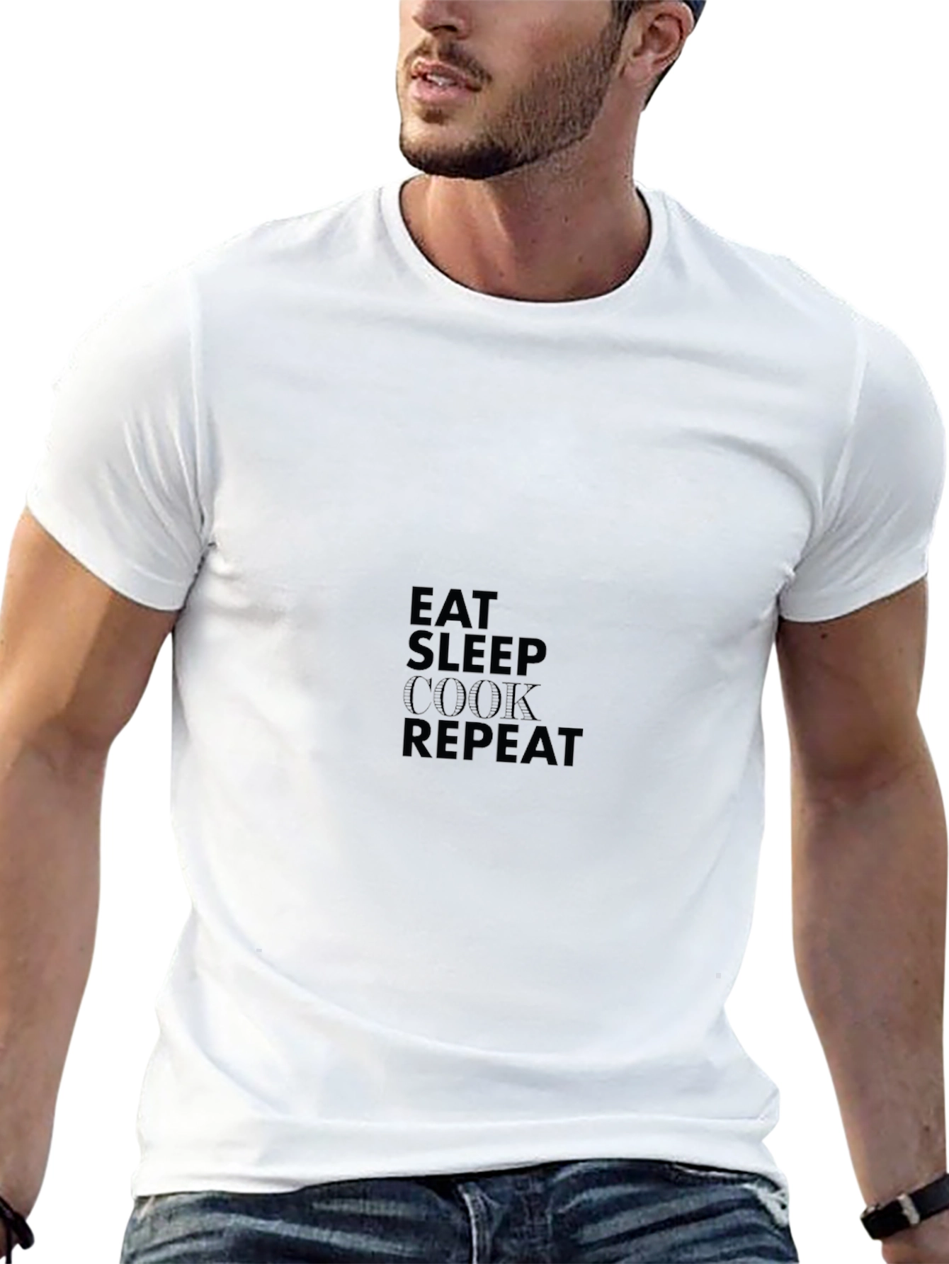 Eat Sleep Cook Repeat Black T-Shirt