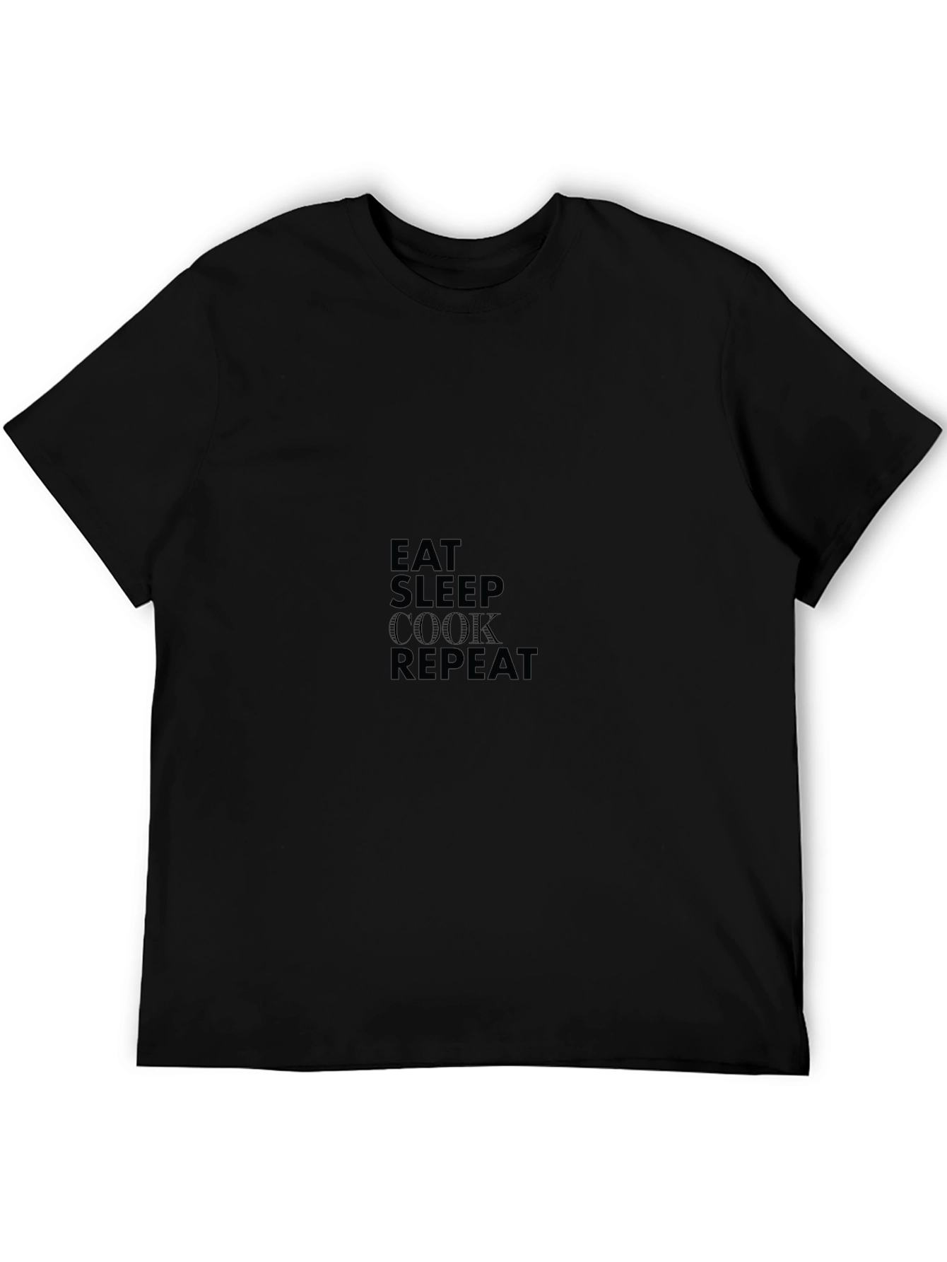 Eat Sleep Cook Repeat Black T-Shirt