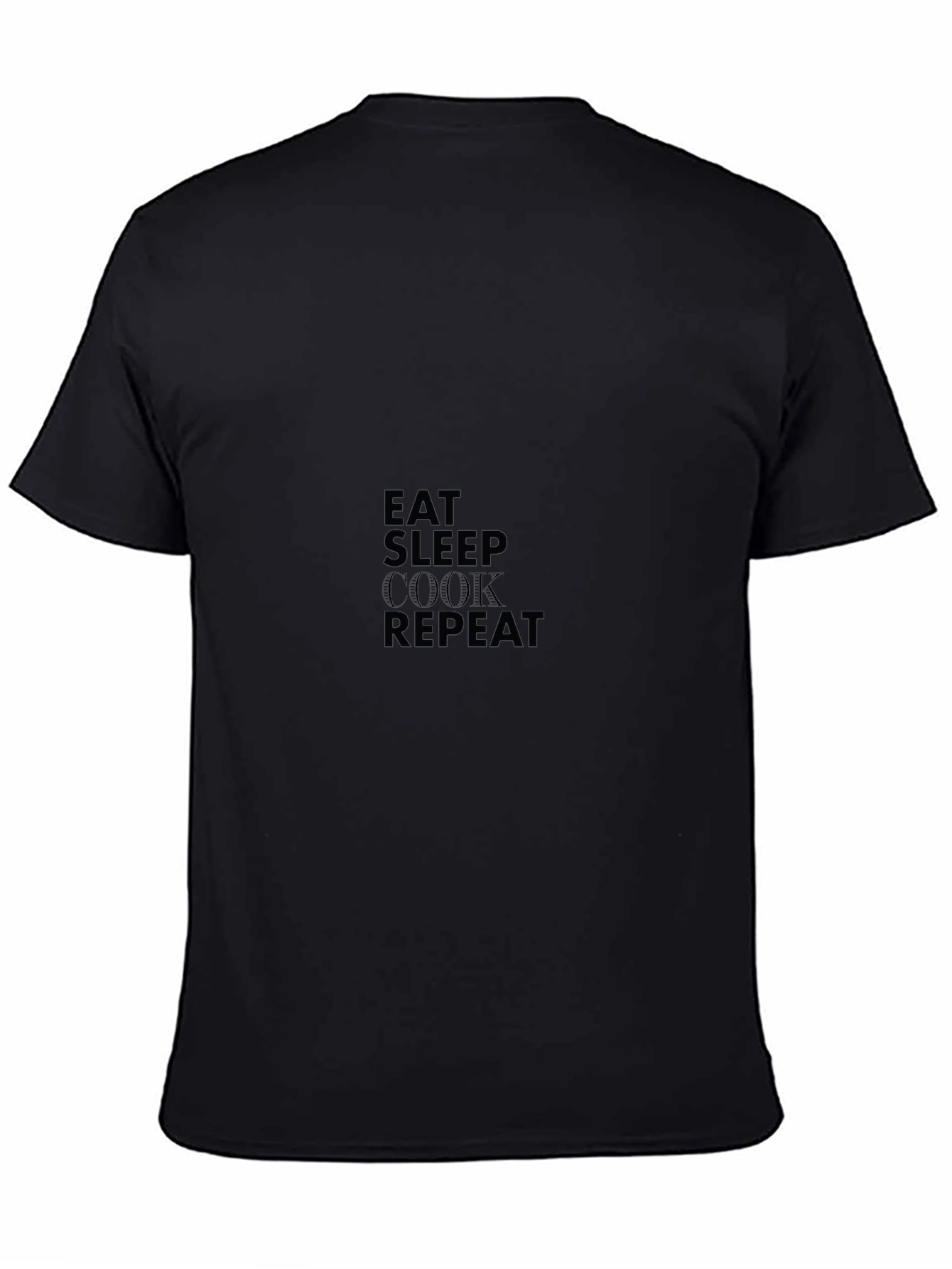 Eat Sleep Cook Repeat Black T-Shirt
