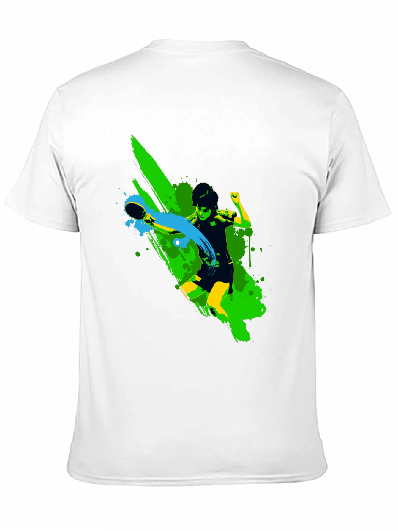 Ping Pong Player Graphic Black T-Shirt