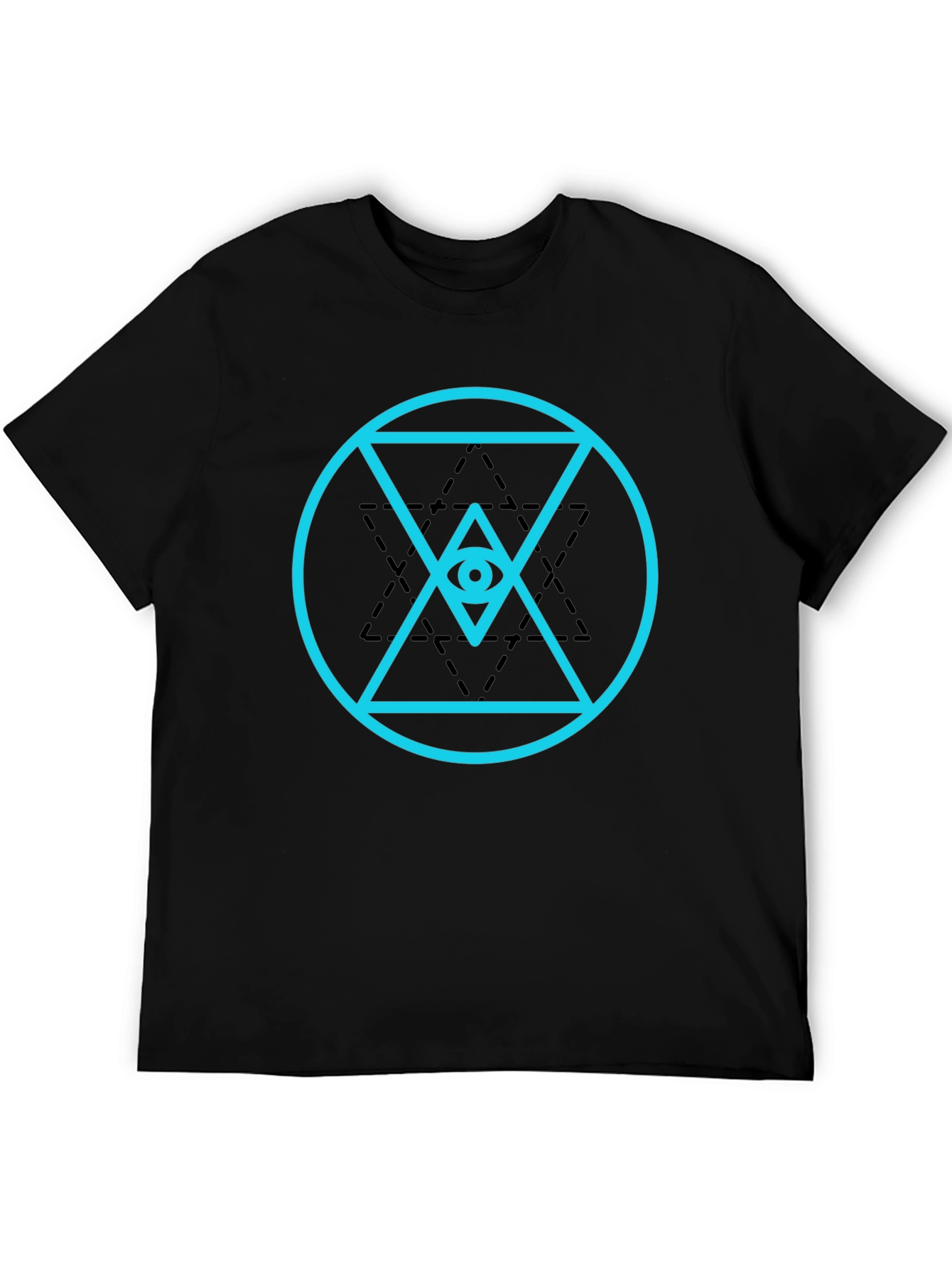 Eye in Triangle Graphic Tee - Black Cotton Blend