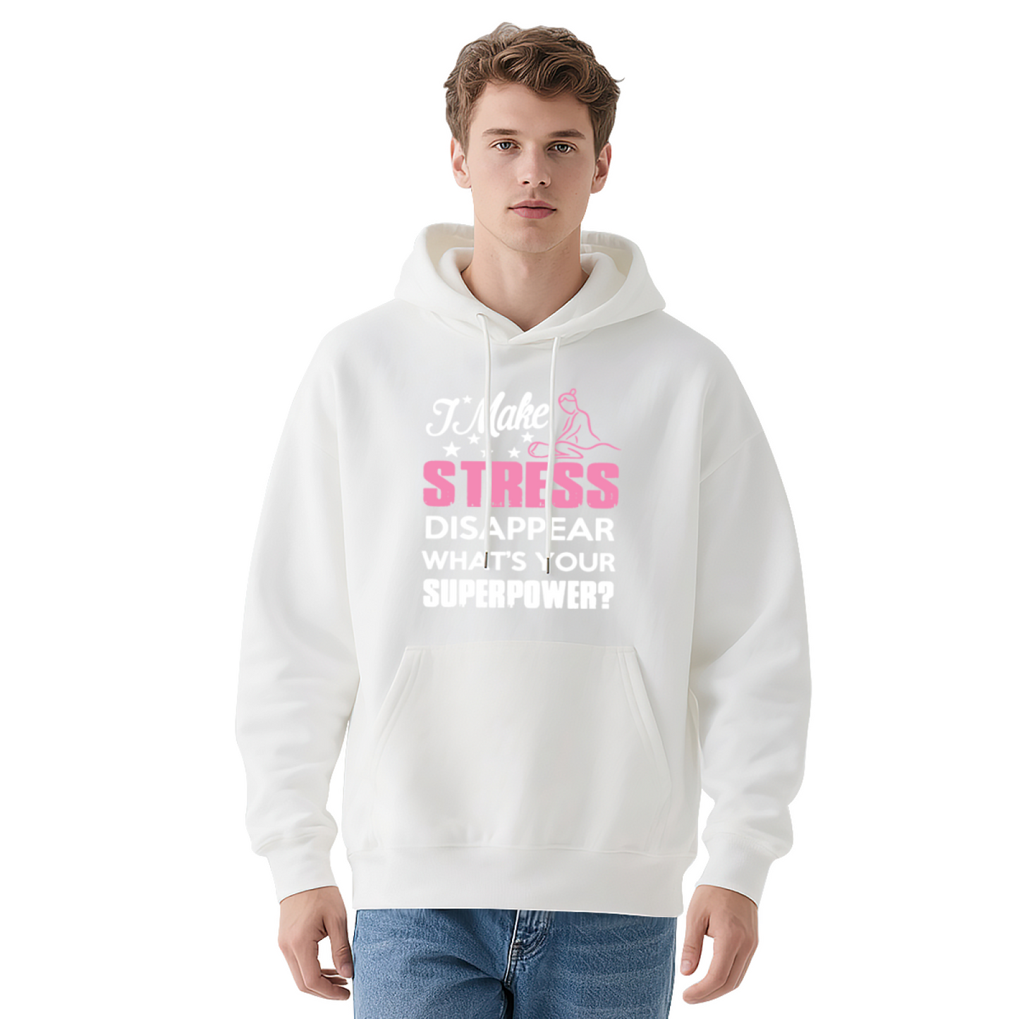 I Make Stress Disappear Massage Therapist Graphic Hoodie, Relaxed Cozy Fit