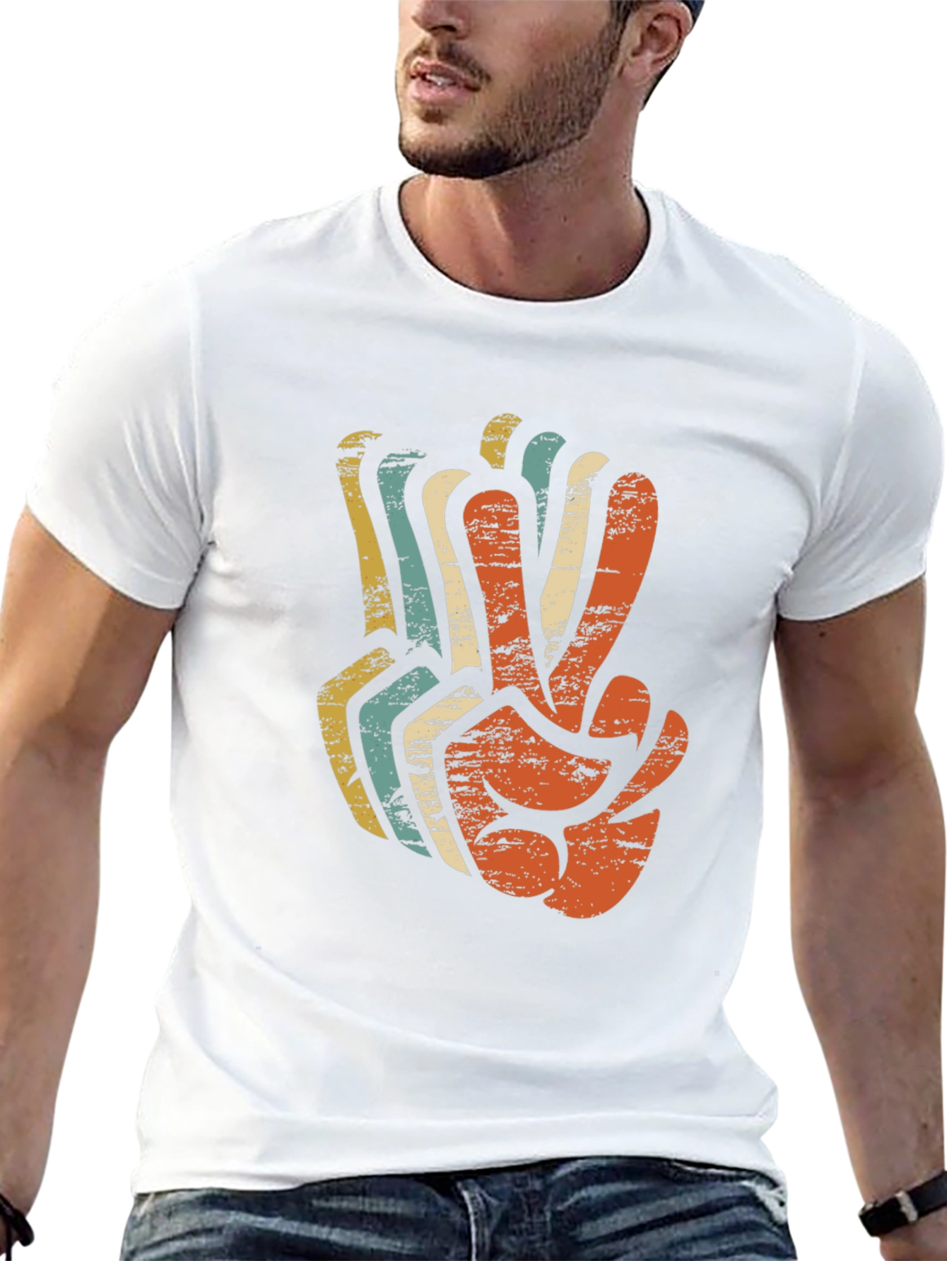 Retro Peace Sign Graphic T-Shirt