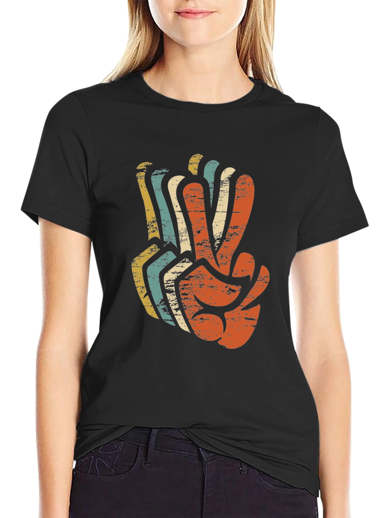 Retro Peace Sign Graphic T-Shirt