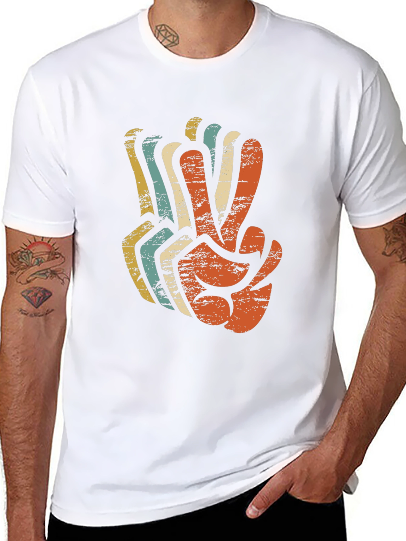Retro Peace Sign Graphic T-Shirt