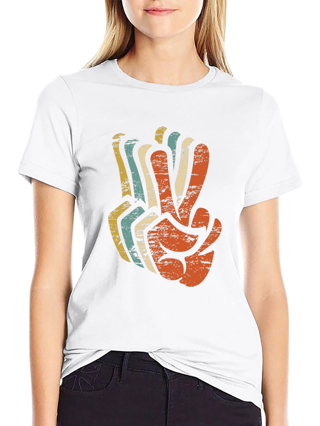 Retro Peace Sign Graphic T-Shirt