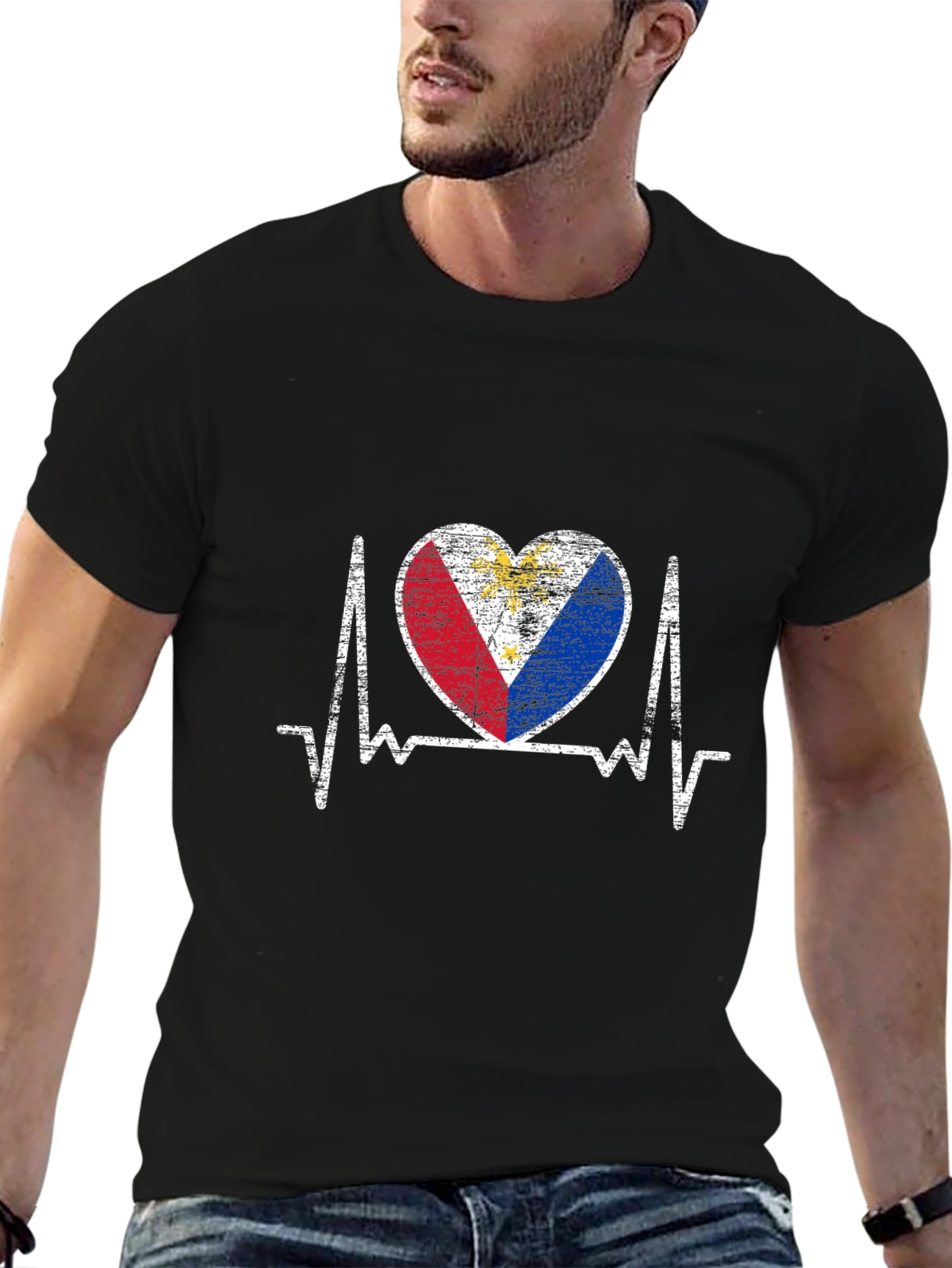 Philippines Flag Heartbeat T-Shirt