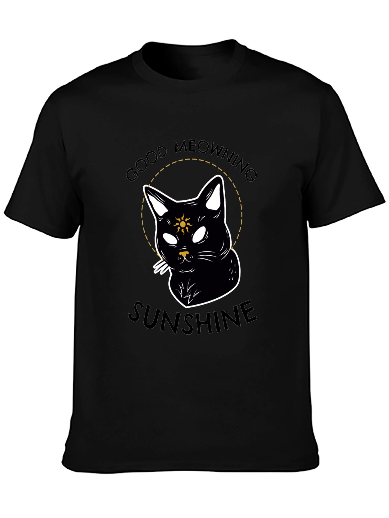 Good Meowning Sunshine Black Cat T-Shirt