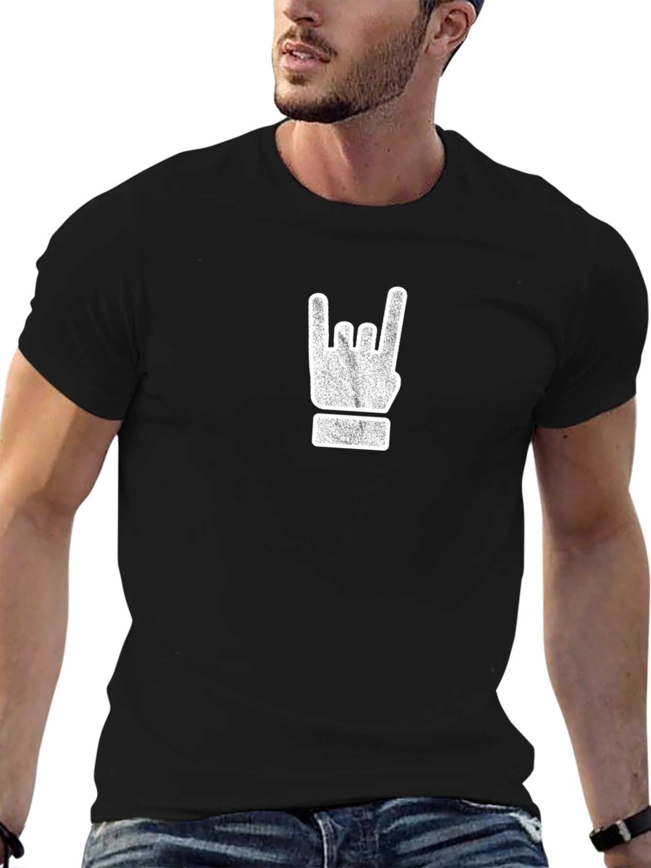 Rock On Graphic Tee - Black Cotton