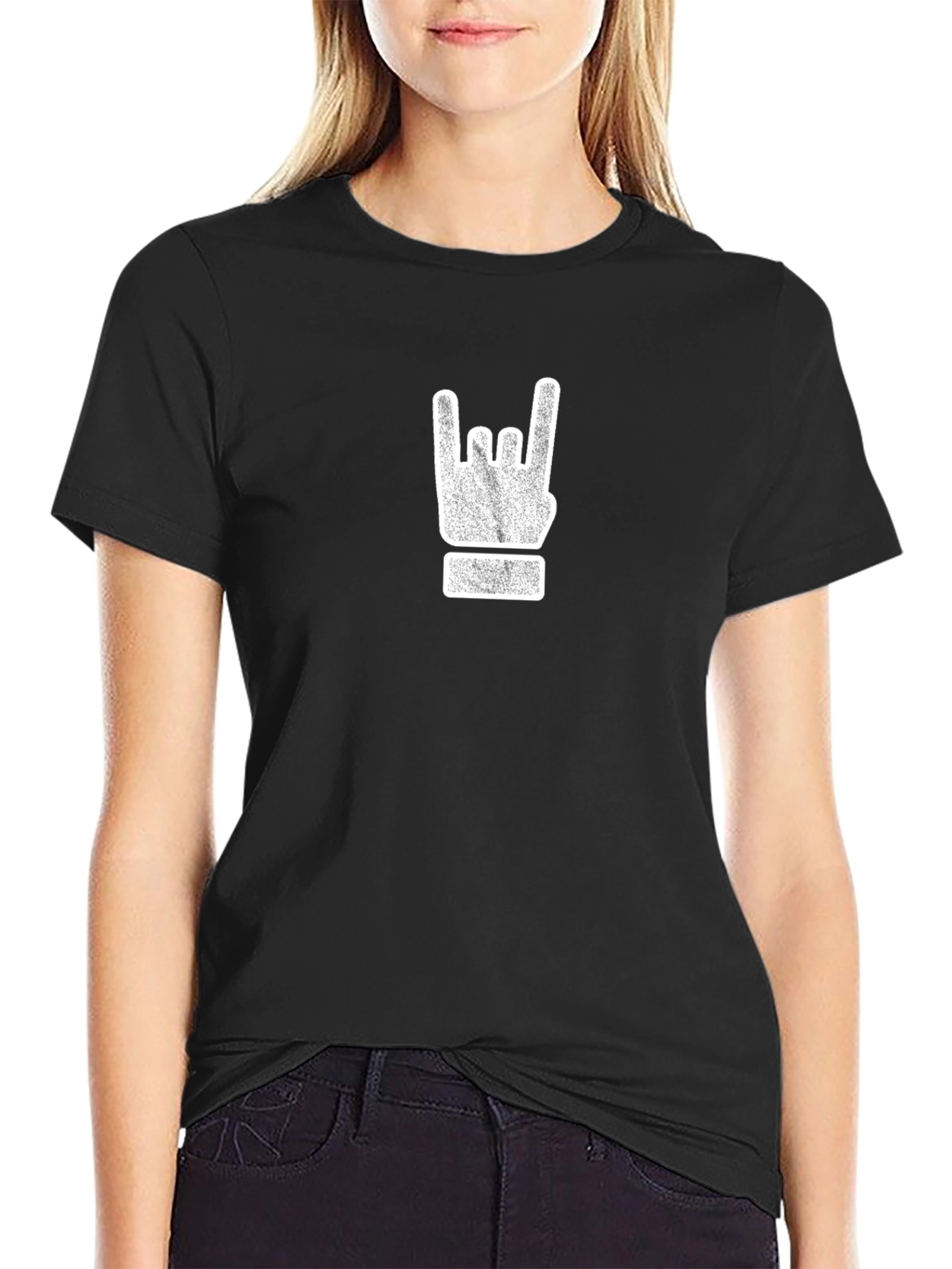 Rock On Graphic Tee - Black Cotton