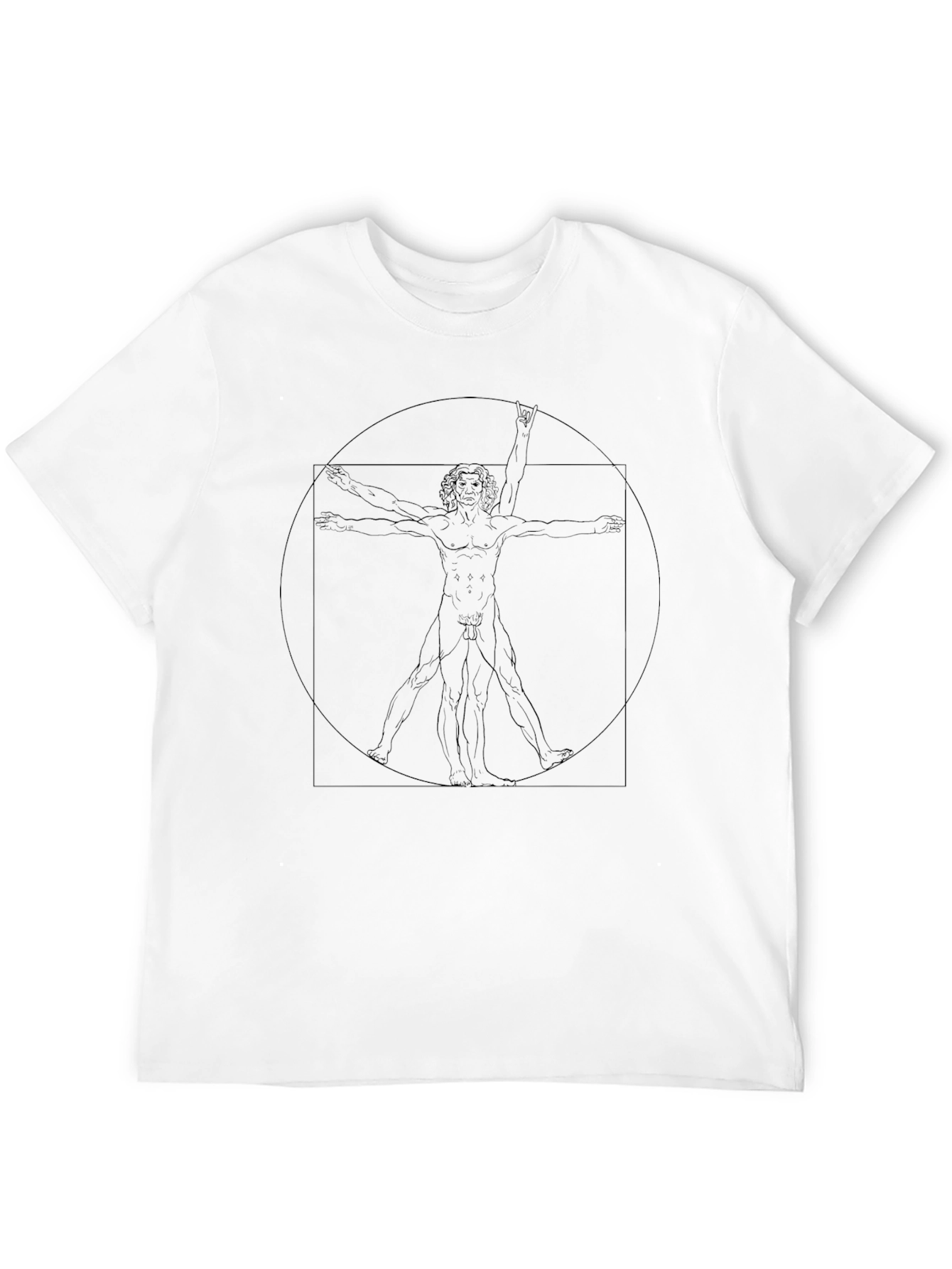 Vitruvian Man Graphic Print T-Shirt