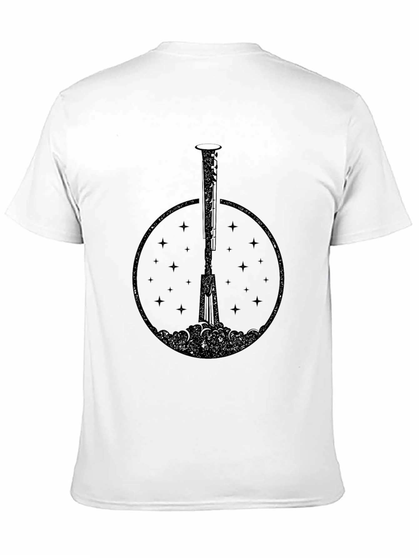 Astronaut Rocket Launch Graphic Tee - Black