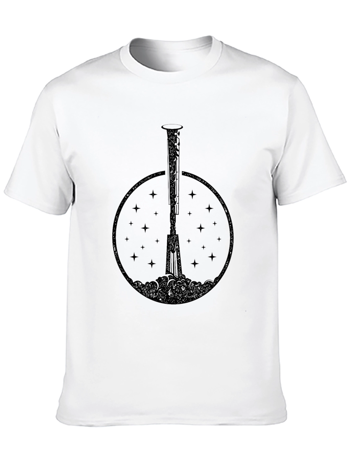 Astronaut Rocket Launch Graphic Tee - Black