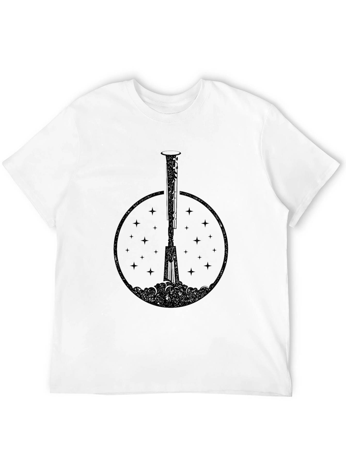 Astronaut Rocket Launch Graphic Tee - Black