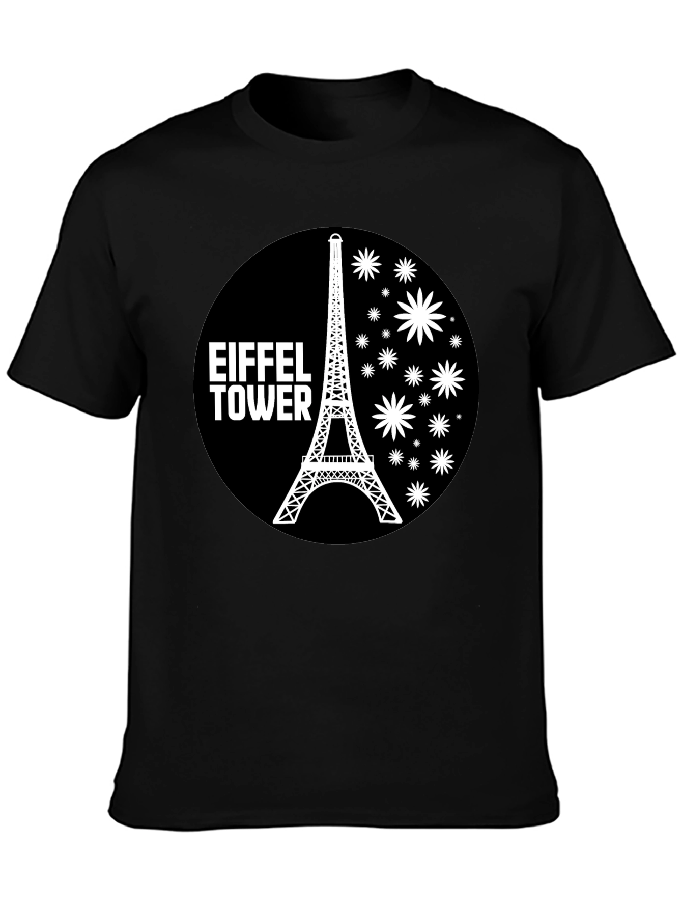Eiffel Tower Graphic Tee - Black Casual T-Shirt