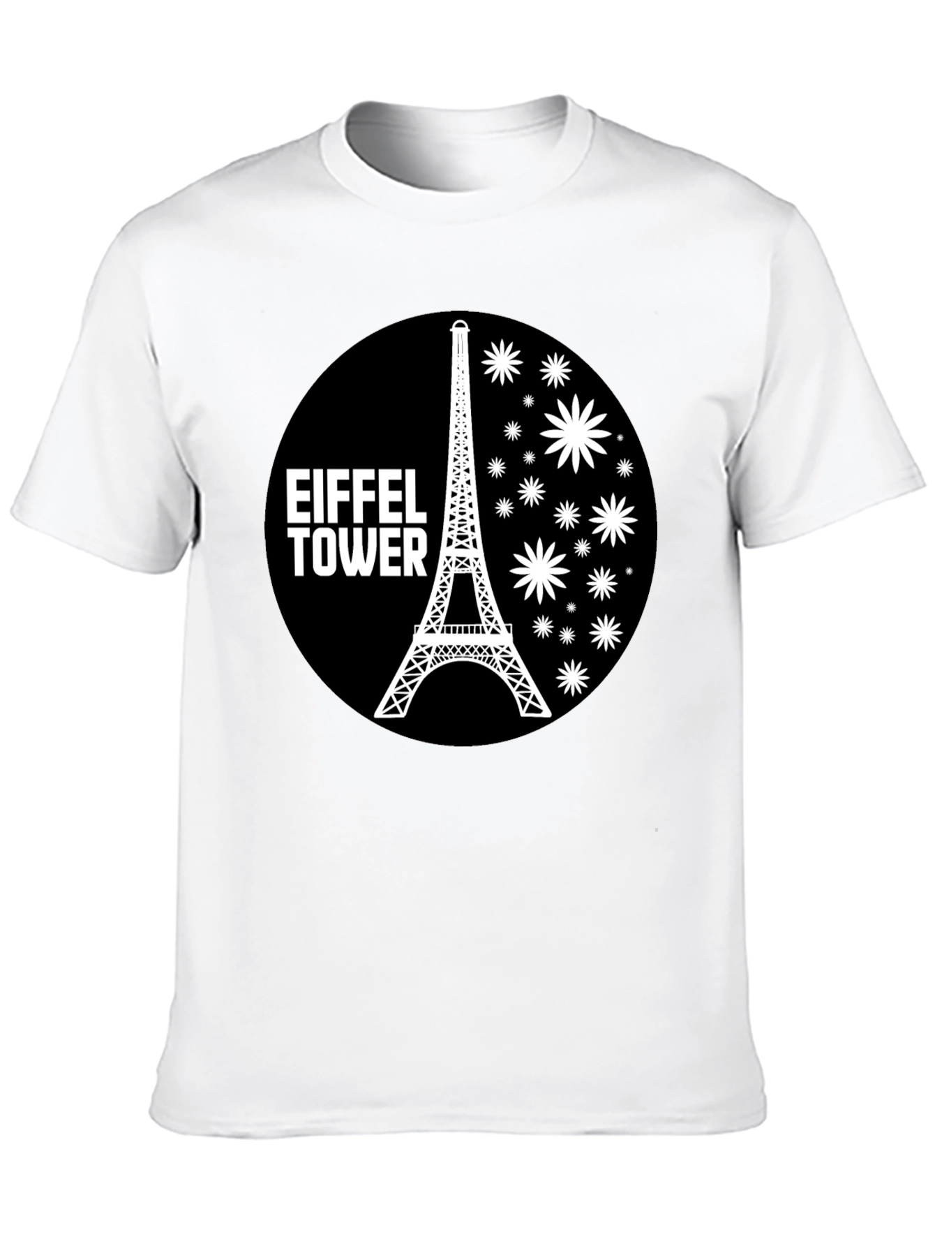 Eiffel Tower Graphic Tee - Black Casual T-Shirt