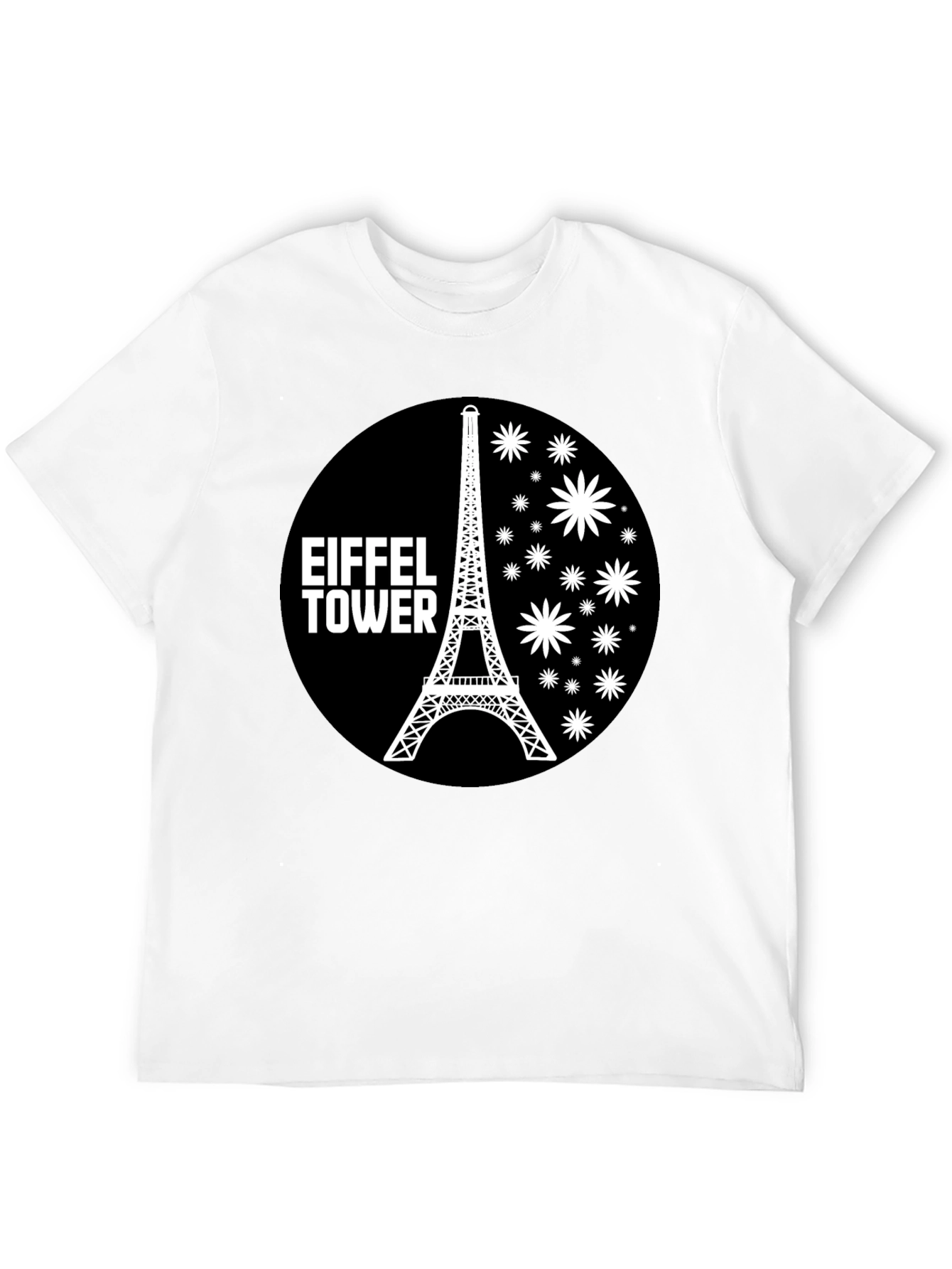 Eiffel Tower Graphic Tee - Black Casual T-Shirt