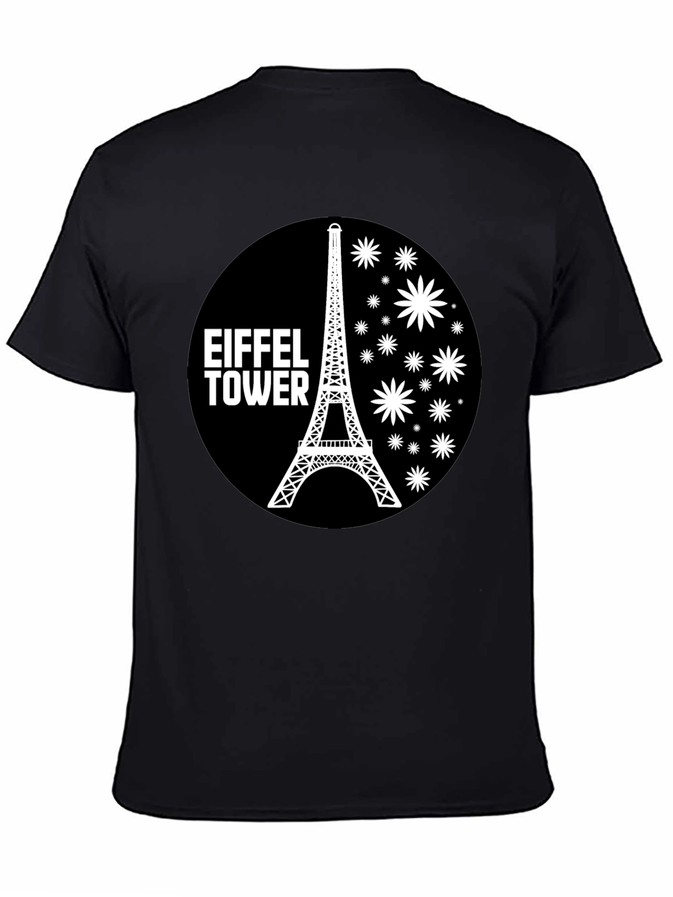 Eiffel Tower Graphic Tee - Black Casual T-Shirt