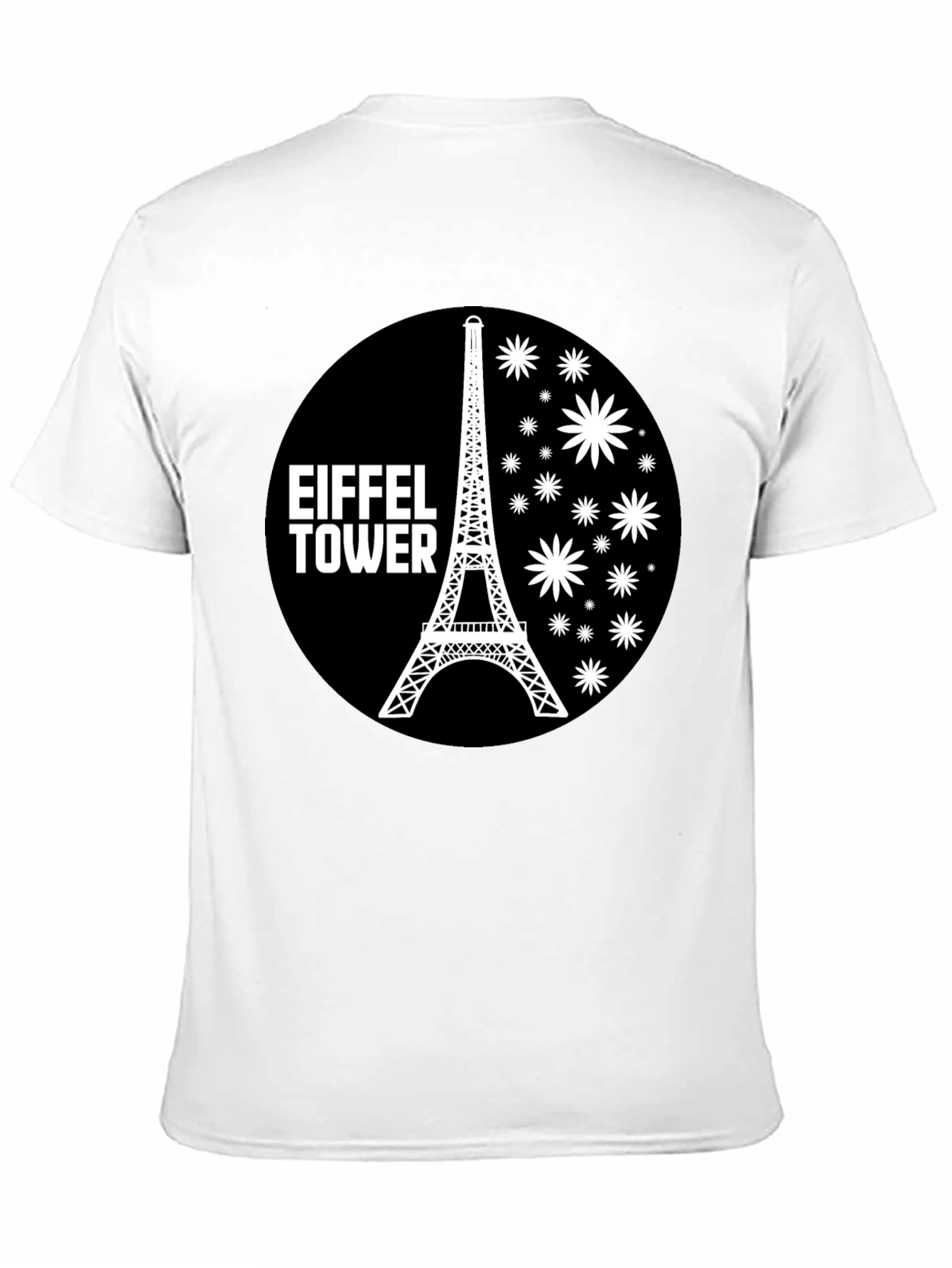 Eiffel Tower Graphic Tee - Black Casual T-Shirt