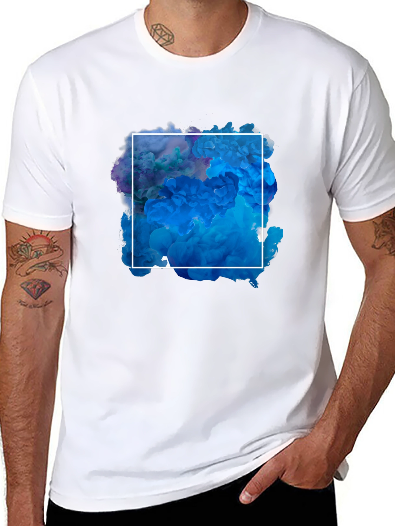 Abstract Smoke Square Graphic T-Shirt