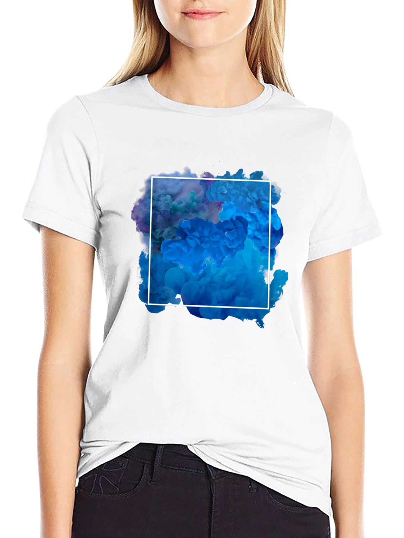 Abstract Smoke Square Graphic T-Shirt